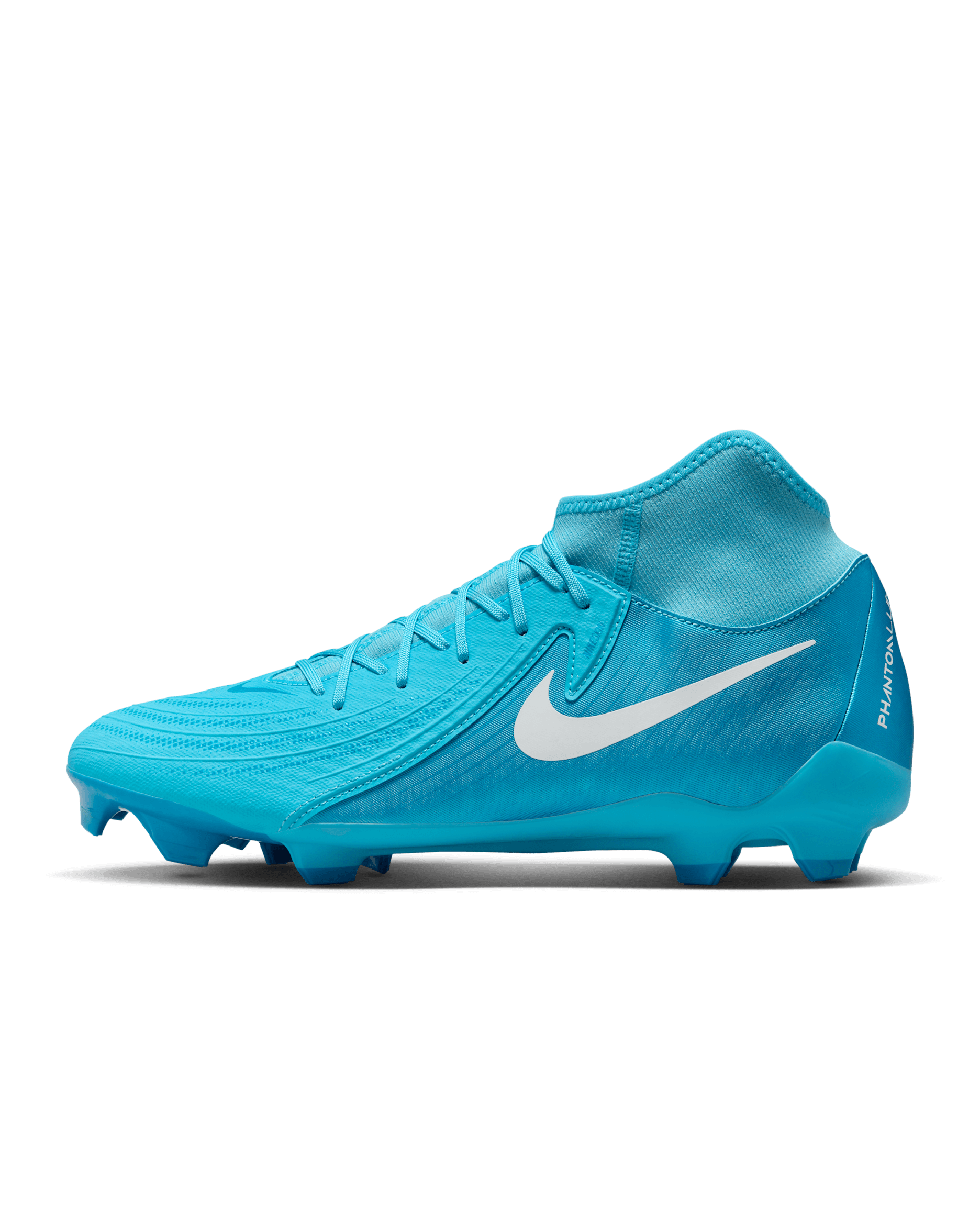 Tacos de fútbol para terrenos múltiples de corte high Nike Phantom Luna 2 Academy - Azul furia/Blanco