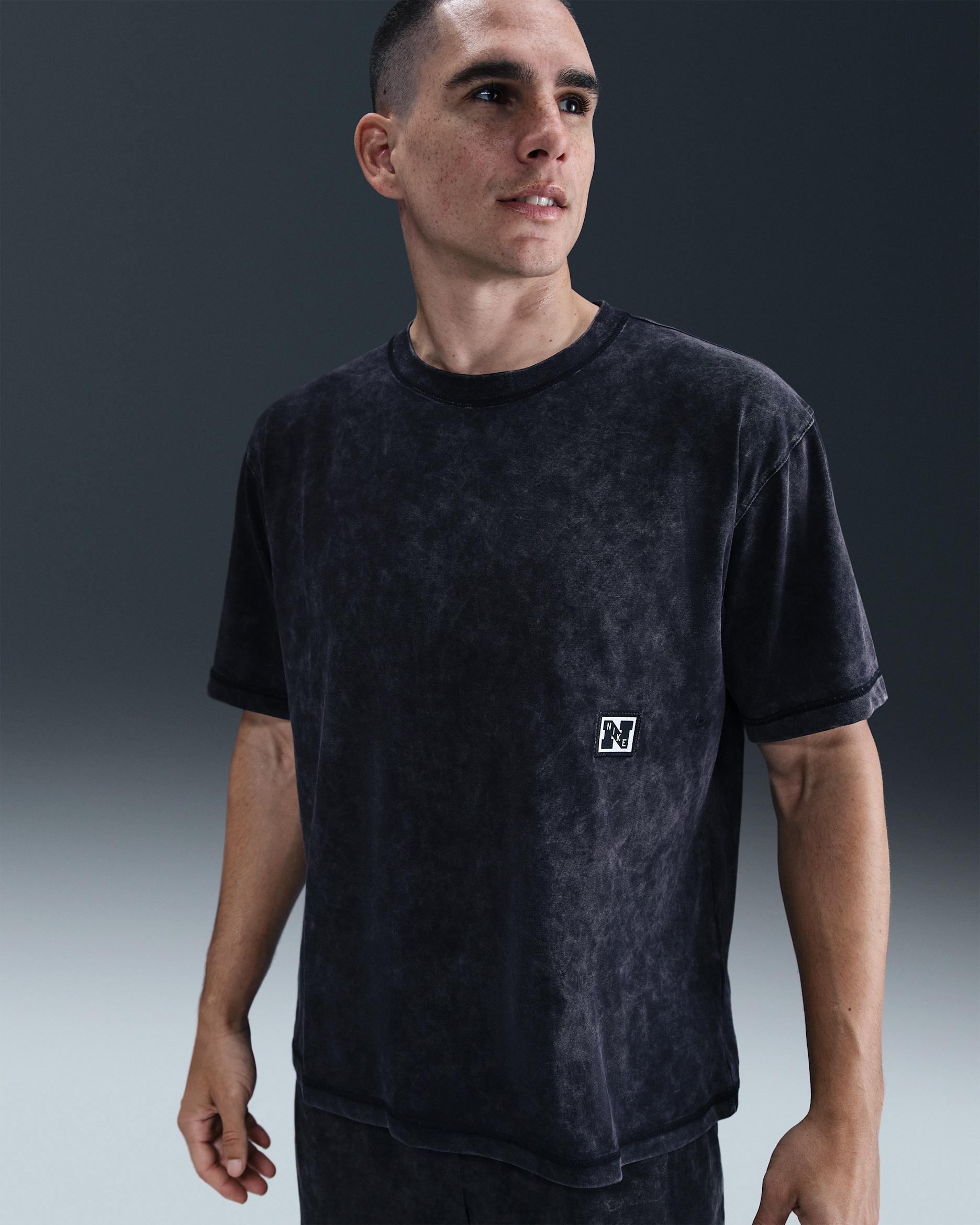 Nike Gym Heritage Parte de arriba de entrenamiento de manga corta Dri-FIT - Hombre - Negro/Negro