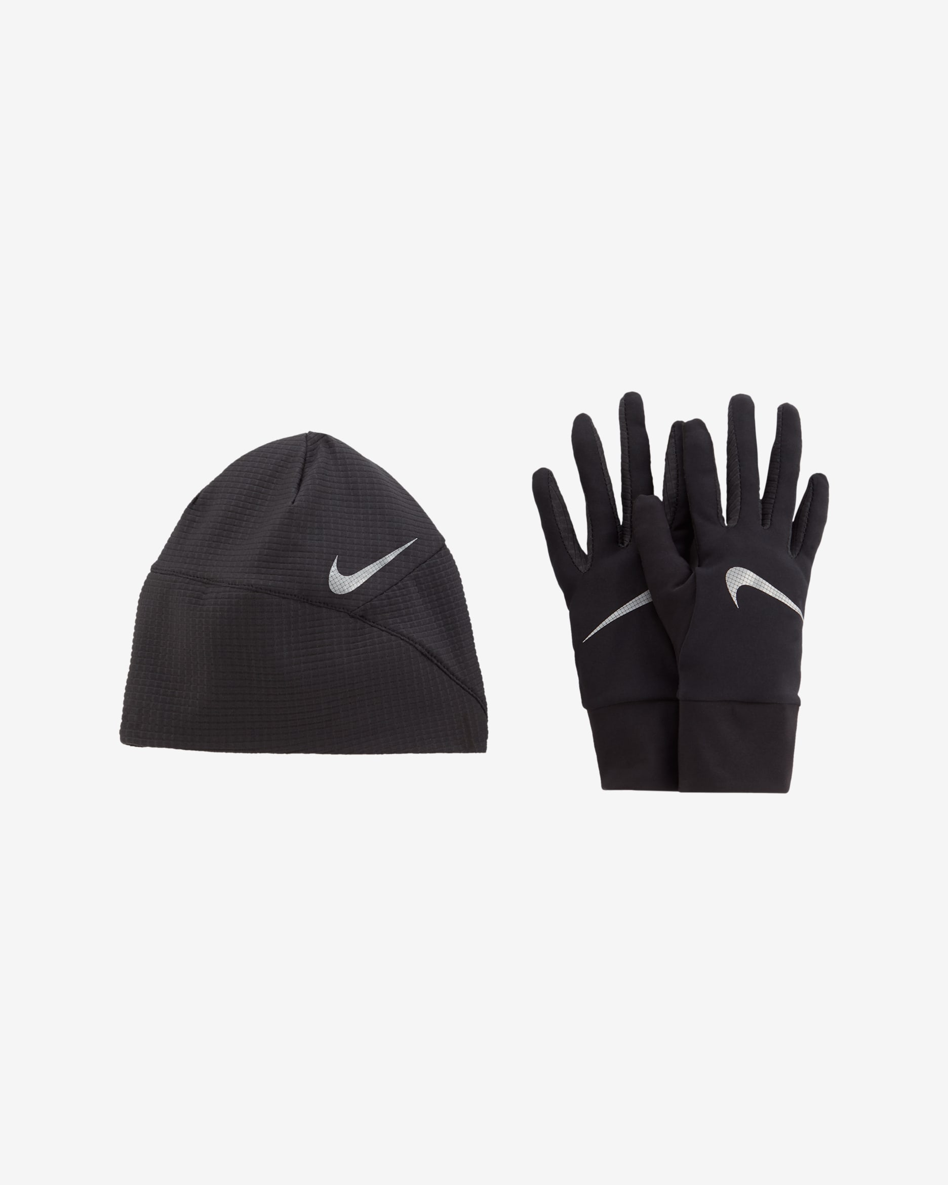 Conjunto de guantes y gorro de running para hombre Nike Essential - Negro/Negro/Plata