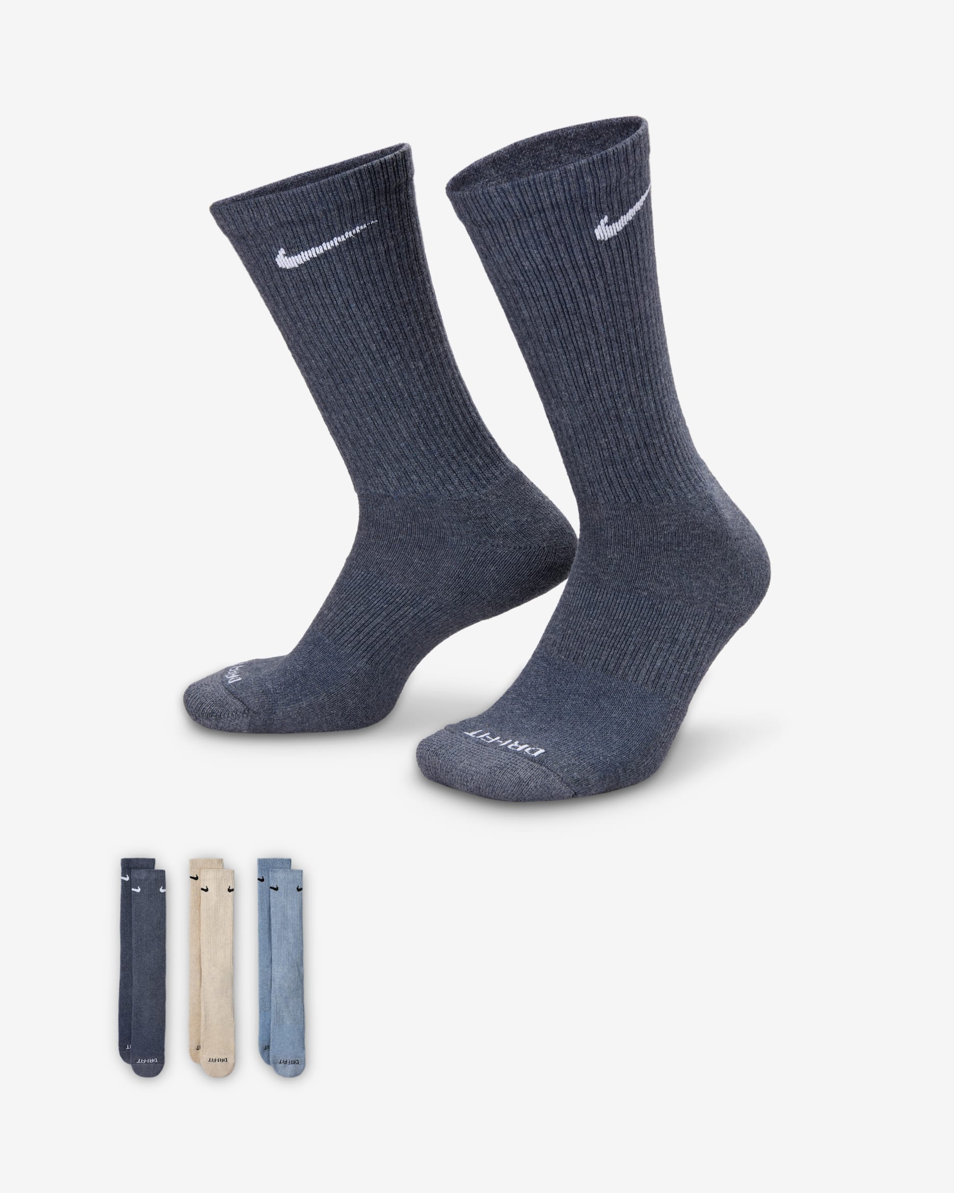 Nike Everyday Plus Cushioned Training Crew Socks (3 Pairs) - Multi-Color