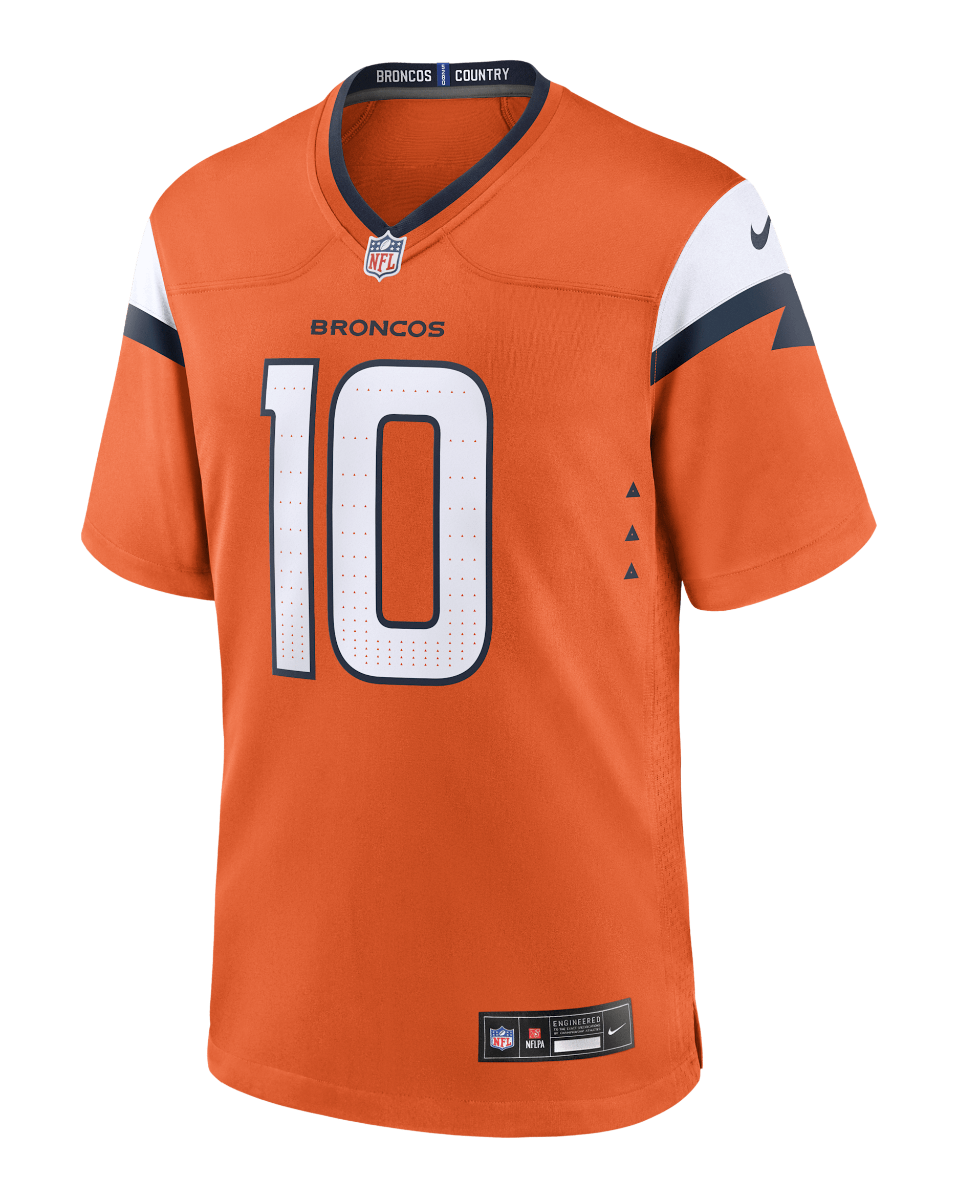 Bo Nix Denver Broncos Men's Nike NFL Game Football Jersey - Orange