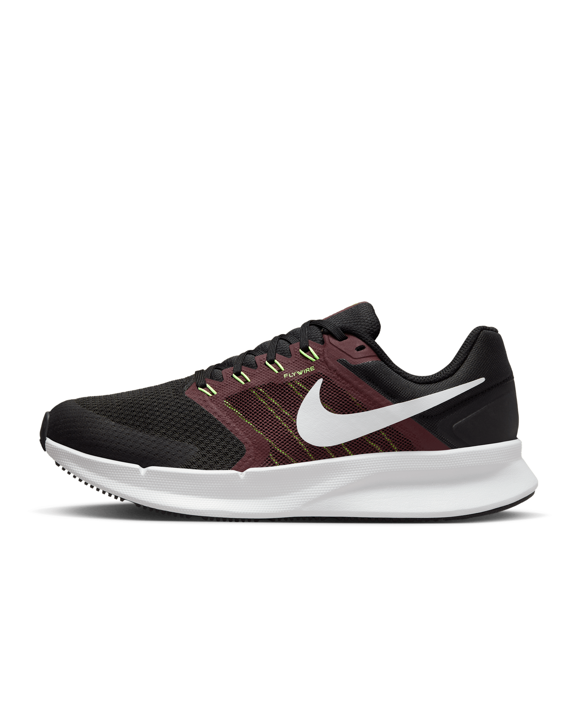 Nike Run Swift 3 Men's Road Running Shoes - Black/Burgundy Crush/Lime Blast/Pure Platinum