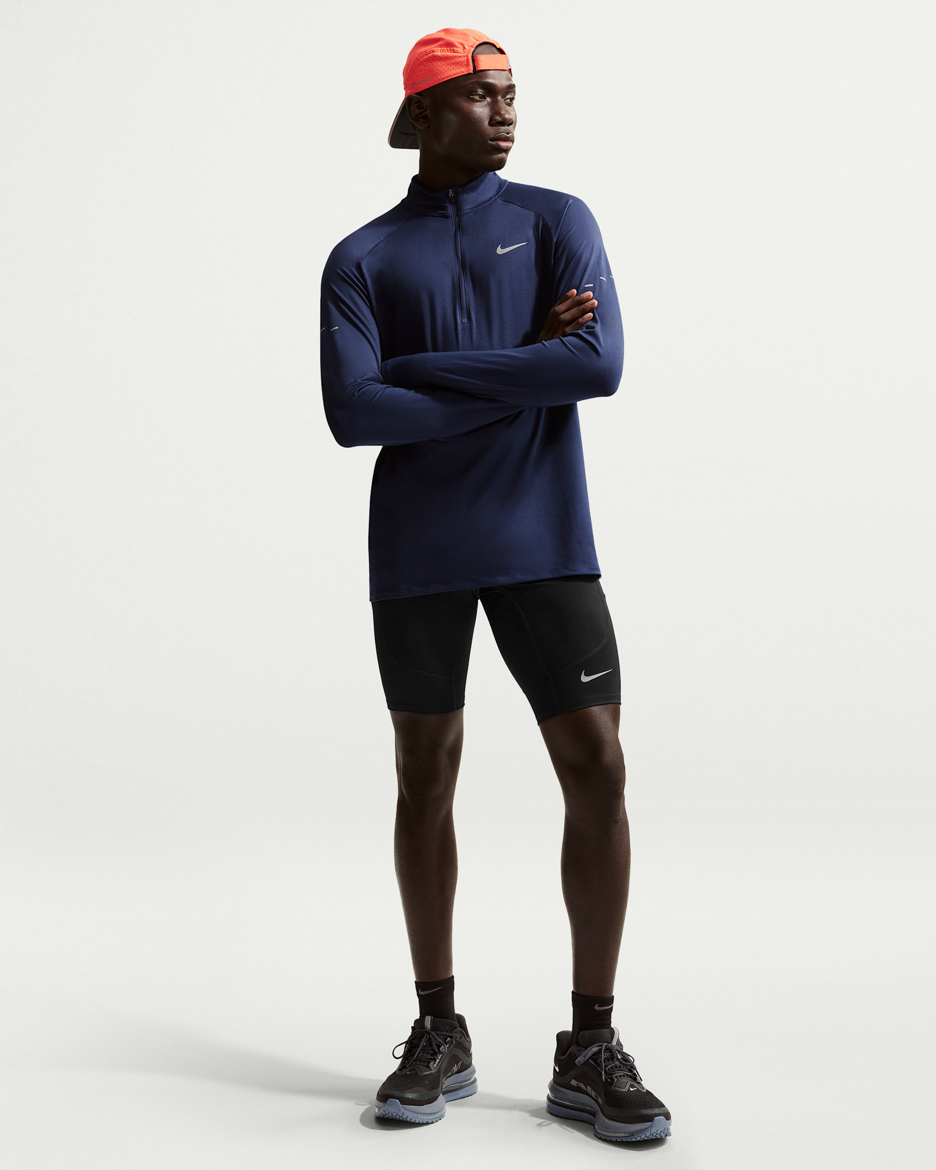 Nike Stride Dri-FIT-løpetights i halv lengde til herre - Svart