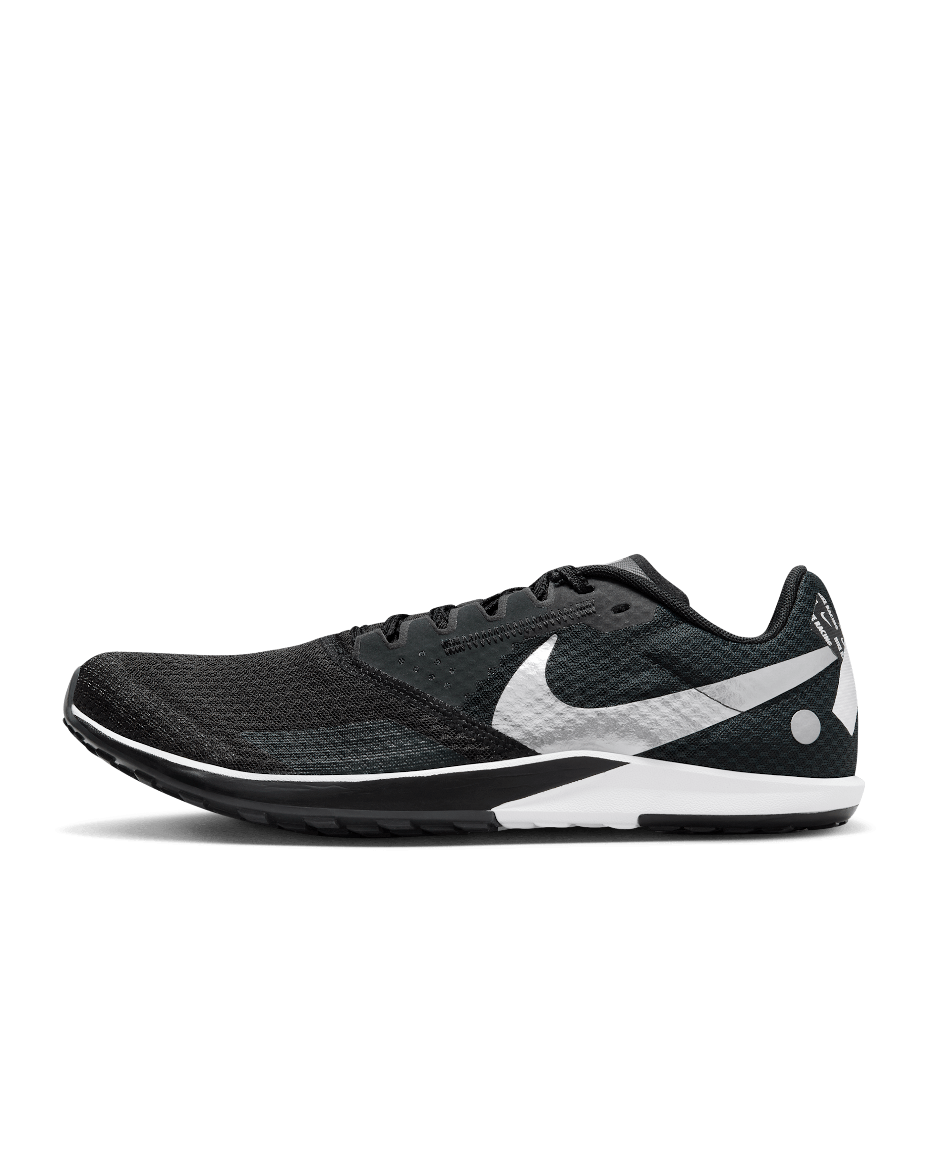 Nike Zoom Rival Waffle 6 Road and Cross-Country Racing Shoes - Black/Dark Smoke Grey/White/Metallic Silver