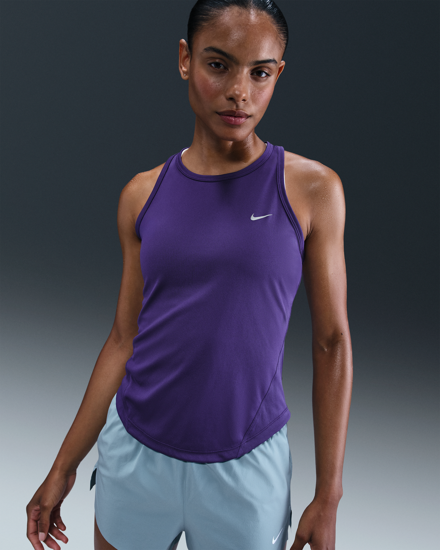 Débardeur de running Dri-FIT Nike Tempo pour femme - Court Purple