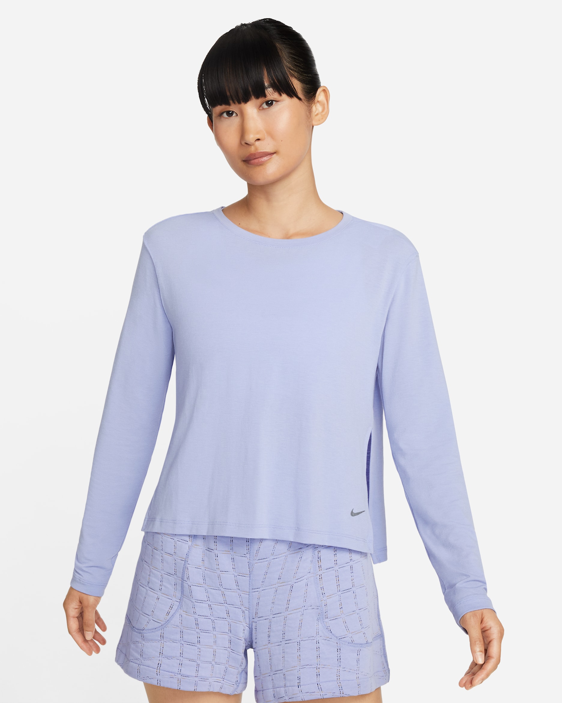 Nike Yoga Dri-FIT Women's Long-Sleeve Top - Light Thistle/Particle Grey