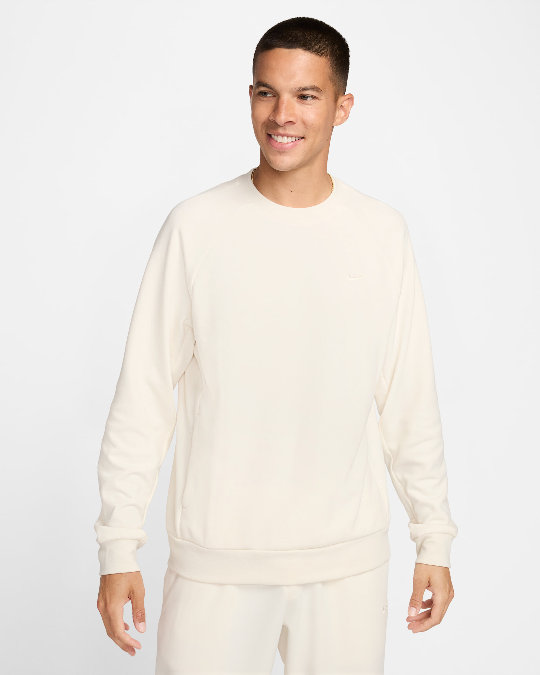 Nike Primary Fleece Men's Dri-FIT UV Performance Crew - Pale Ivory/Pale Ivory