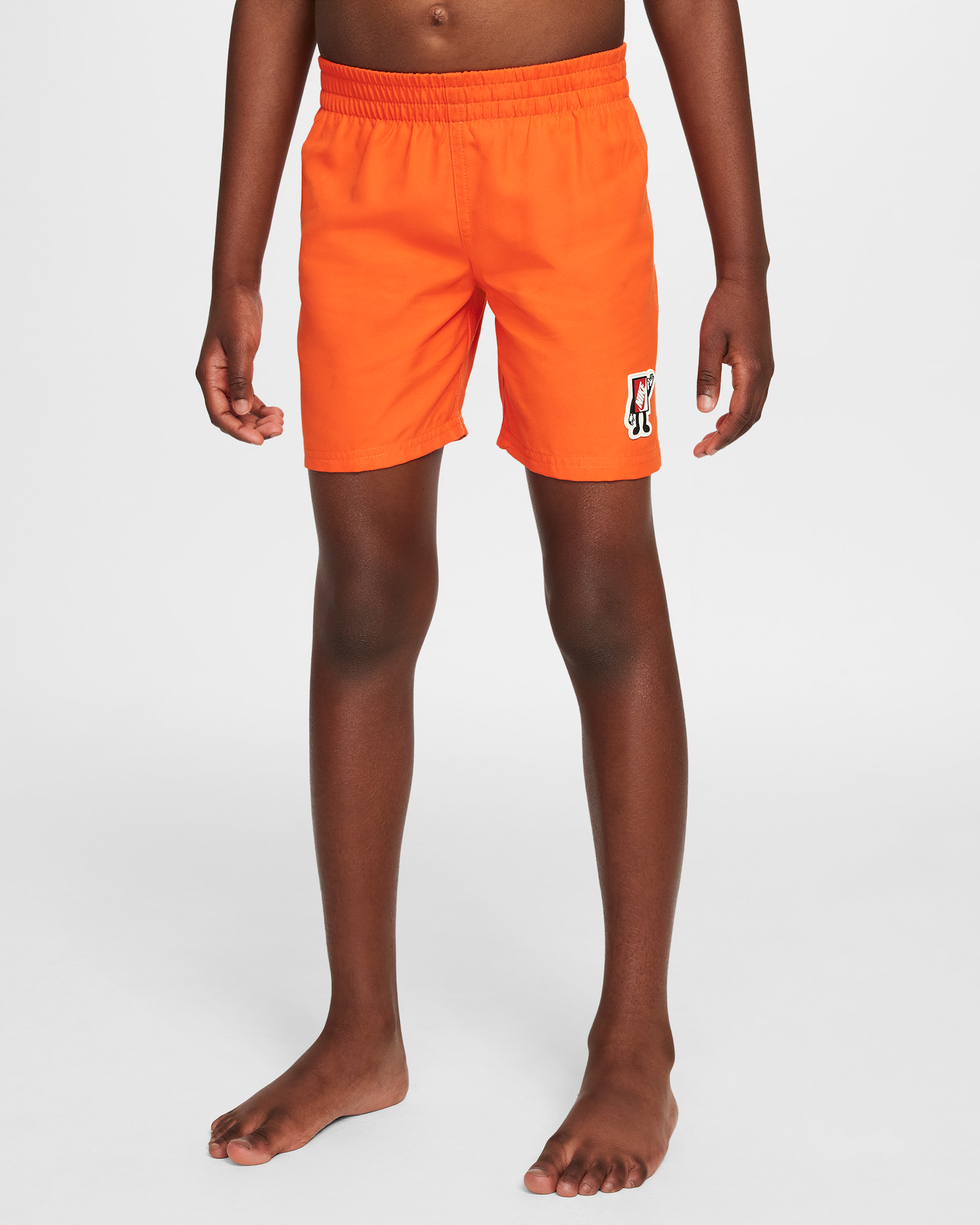 Shorts de vóleibol con forro de ropa interior de 13 cm para niños talla pequeña Nike Swim Breaker - Naranja motor/Rojo universitario/Blanco/Blanco