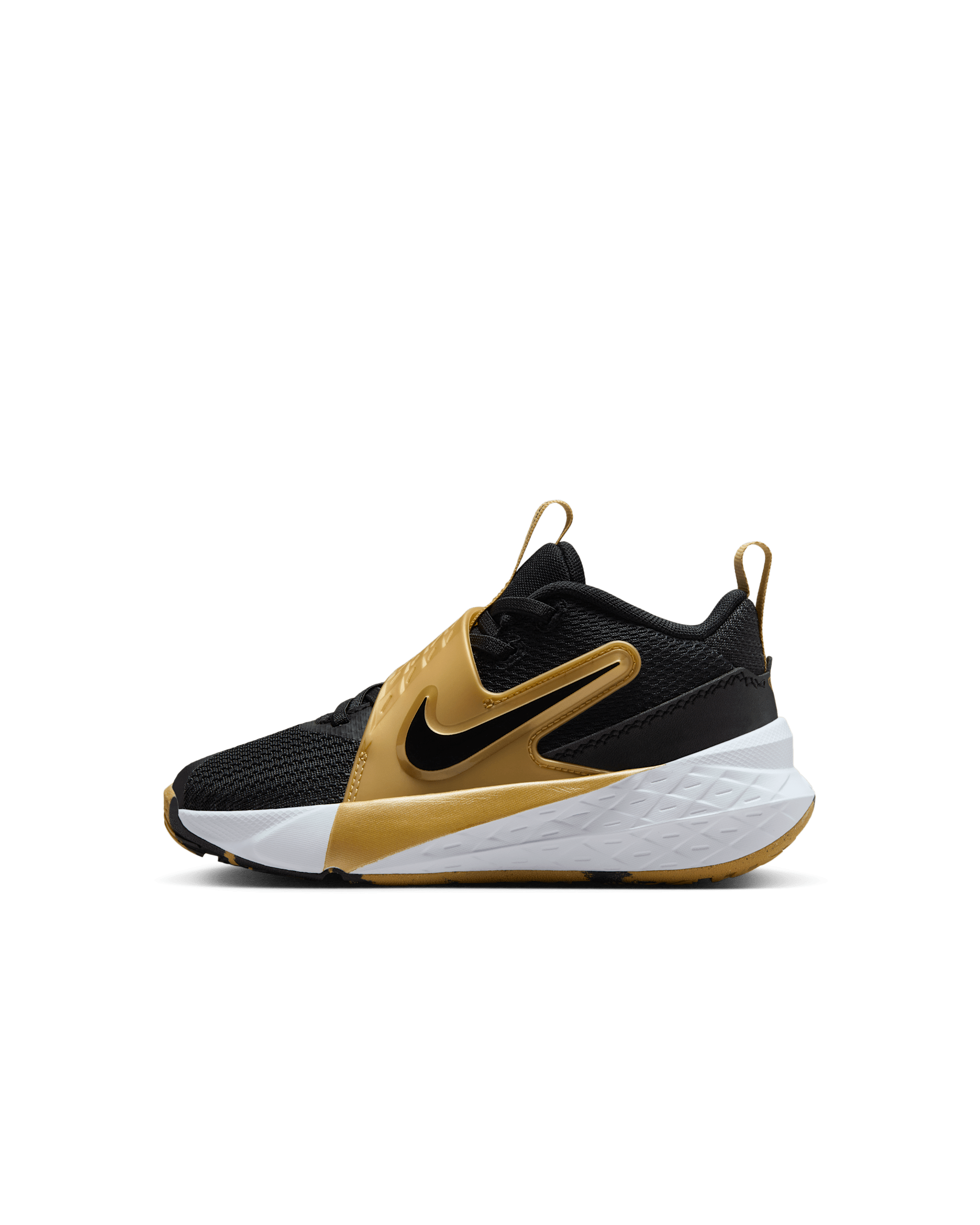 รองเท้าเด็กเล็ก Nike Team Hustle D 12 - ดำ/Metallic Gold/ขาว/ดำ