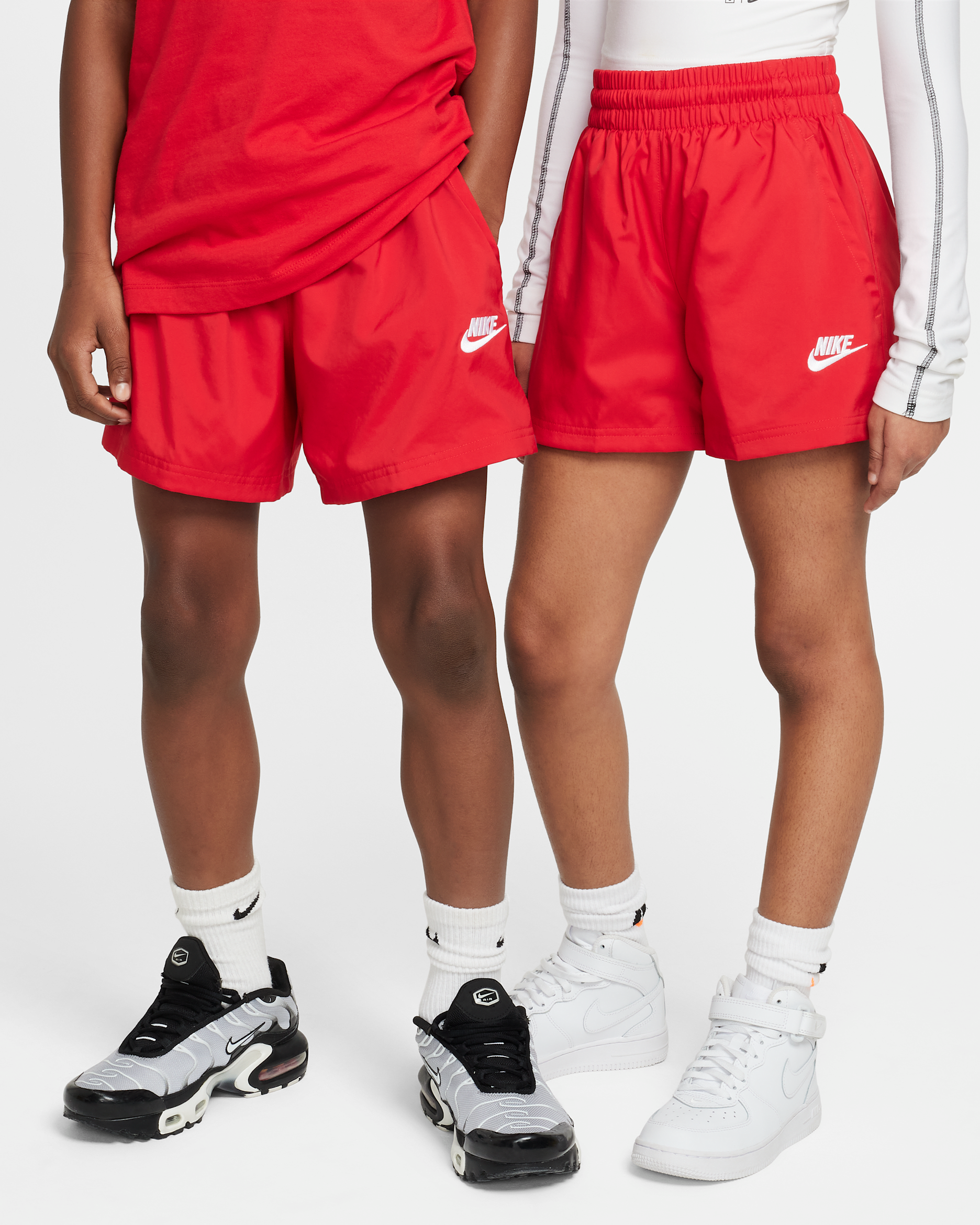 Nike Sportswear Club Big Kids' 4.5" Woven Shorts - University Red/White