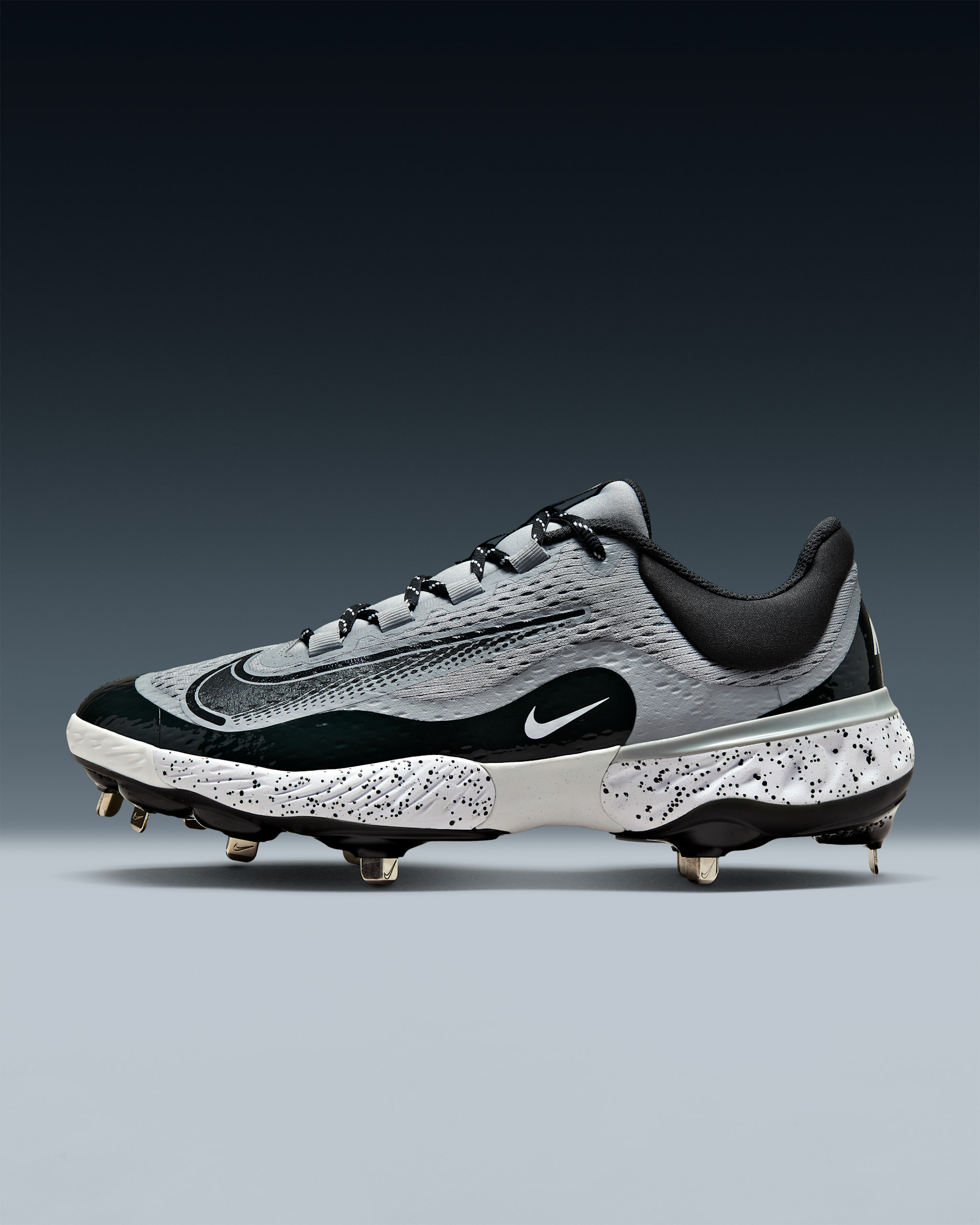 Nike Alpha Huarache Elite 4 Low Men's Baseball Cleats - Wolf Grey/White/Dark Smoke Grey