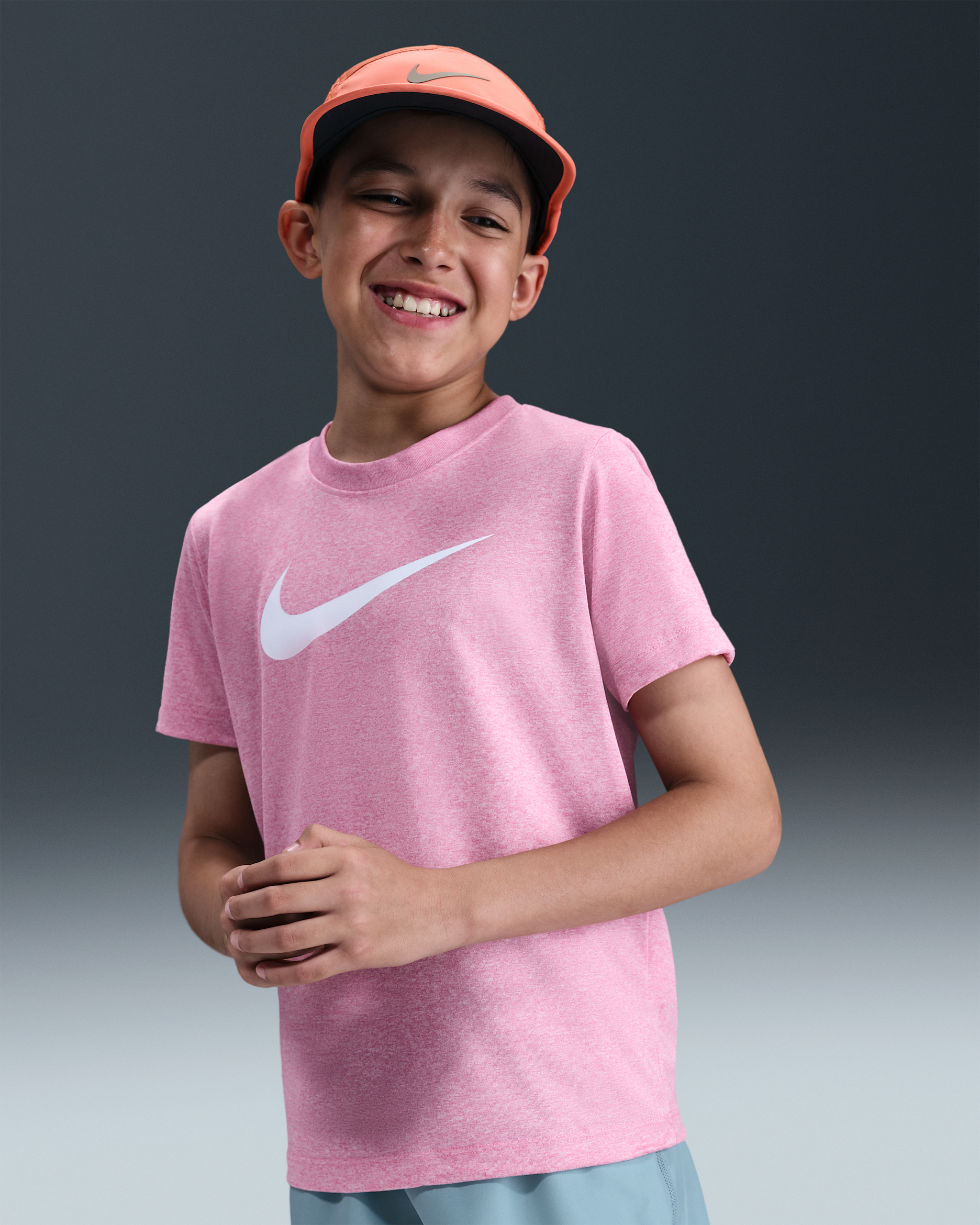 Nike Legend Big Kids' Dri-FIT T-Shirt - Magic Flamingo/Pure/Heather