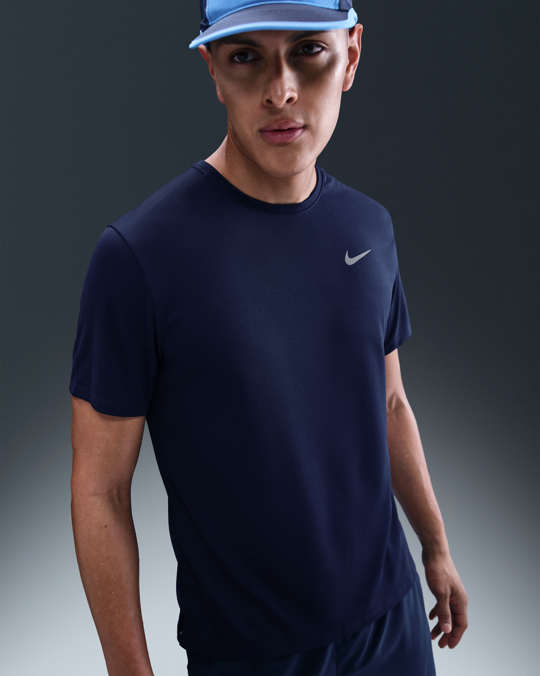Nike Miler Men's Dri-FIT UV Short-Sleeve Running Top - Blue Void