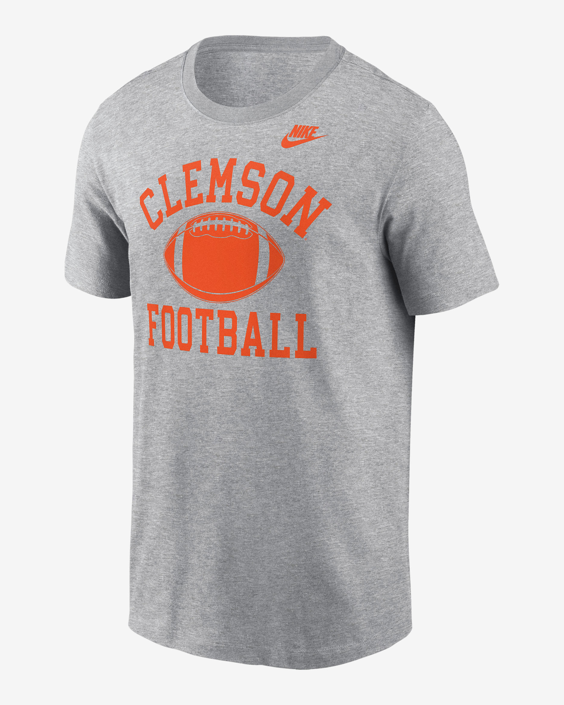 Playera universitaria Nike para hombre Clemson Legacy Football Icon - Gris jaspeado