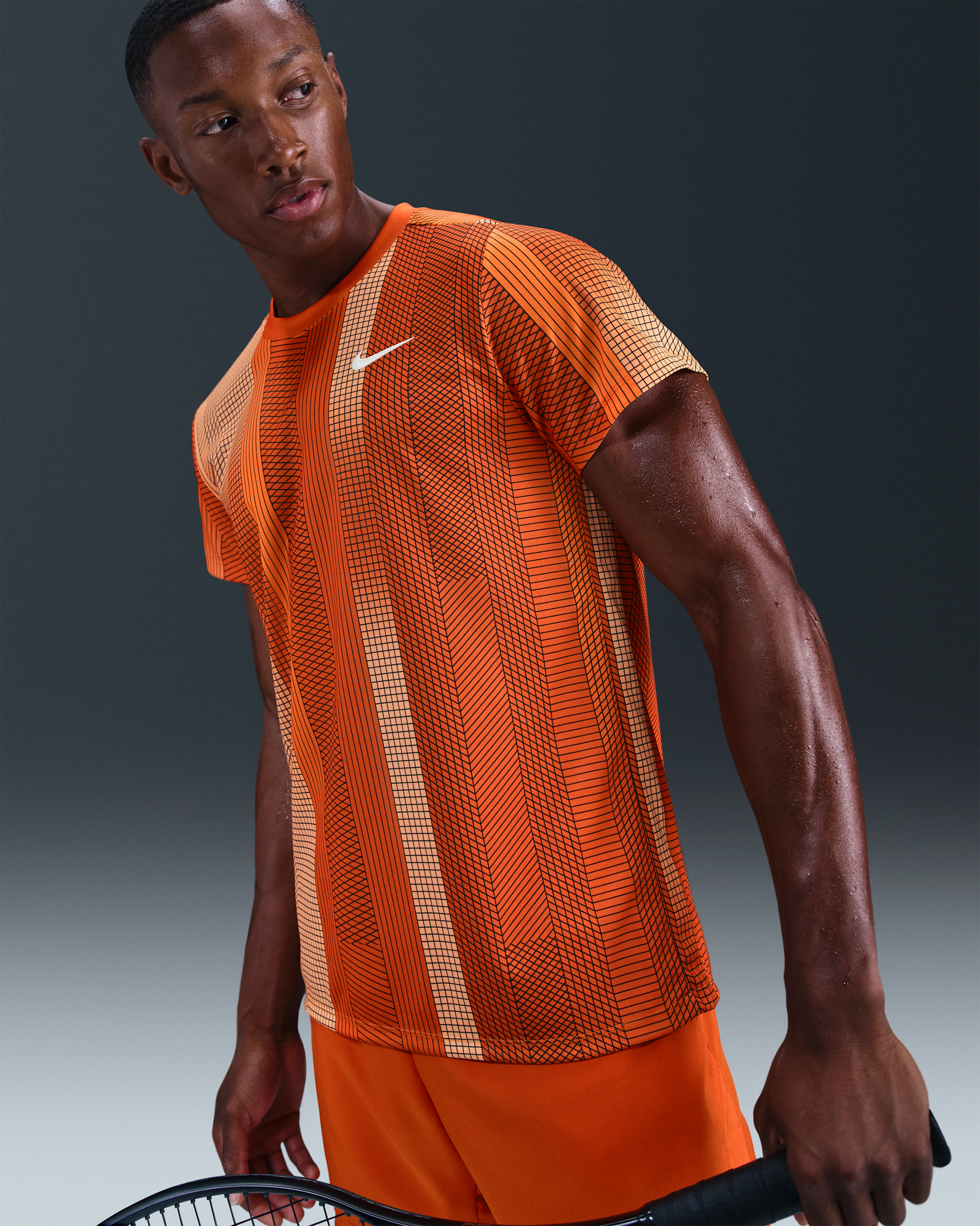 NikeCourt Victory Men's Dri-FIT Tennis Top - Campfire Orange/White