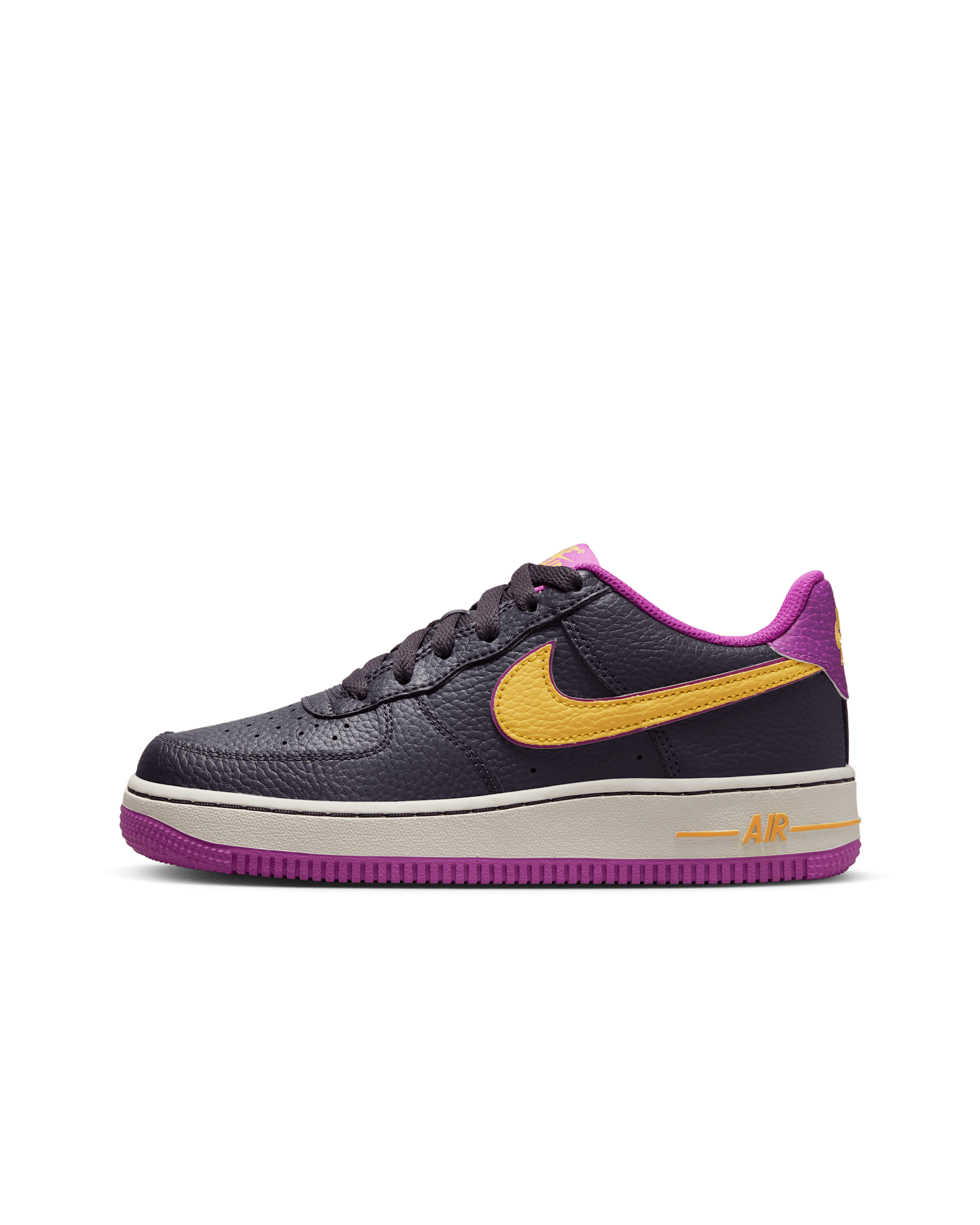 Nike Air Force 1 Big Kids' Shoes - Cave Purple/Light Bone/Vivid Purple/Solar Flare