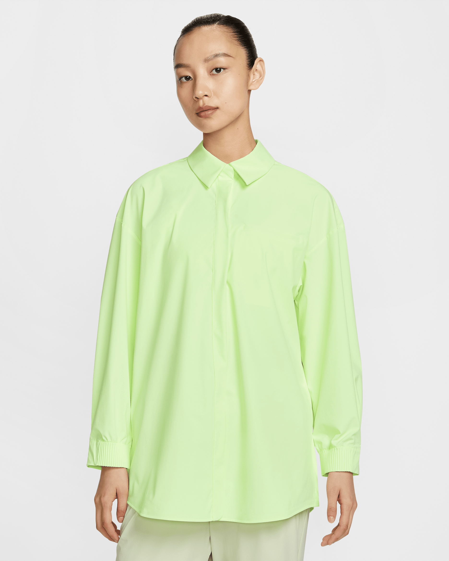 Nike 24.7 PerfectStretch 女款 Dri-FIT 寬版長袖上衣 - Barely Volt/Volt Ice