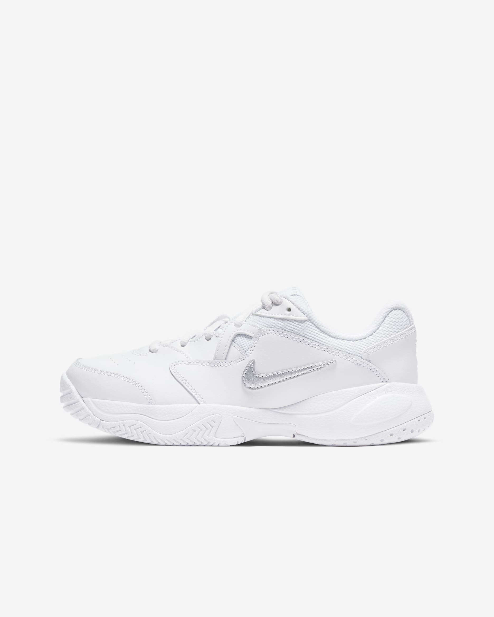 NikeCourt Jr. Lite 2 Older Kids' Tennis Shoe - White/Metallic Silver