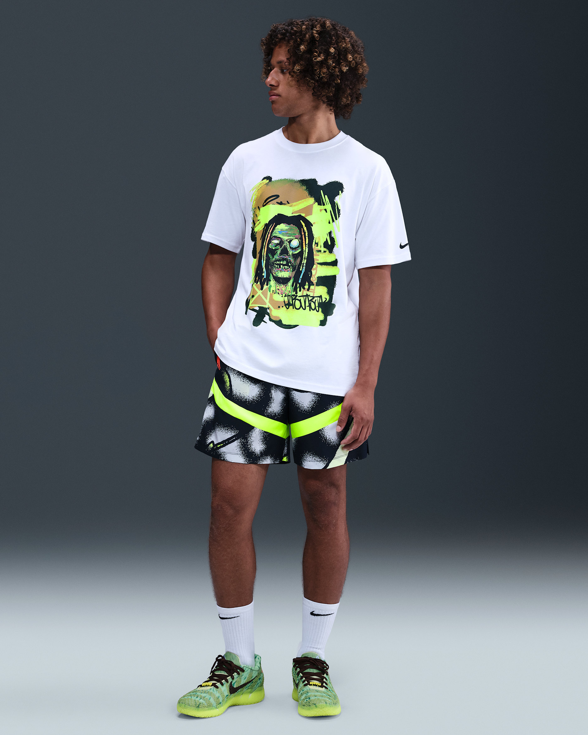 Shorts de básquetbol Dri-FIT Icon de 15 cm para hombre Ja - Volt/Polvo fotón/Carmesí brillante