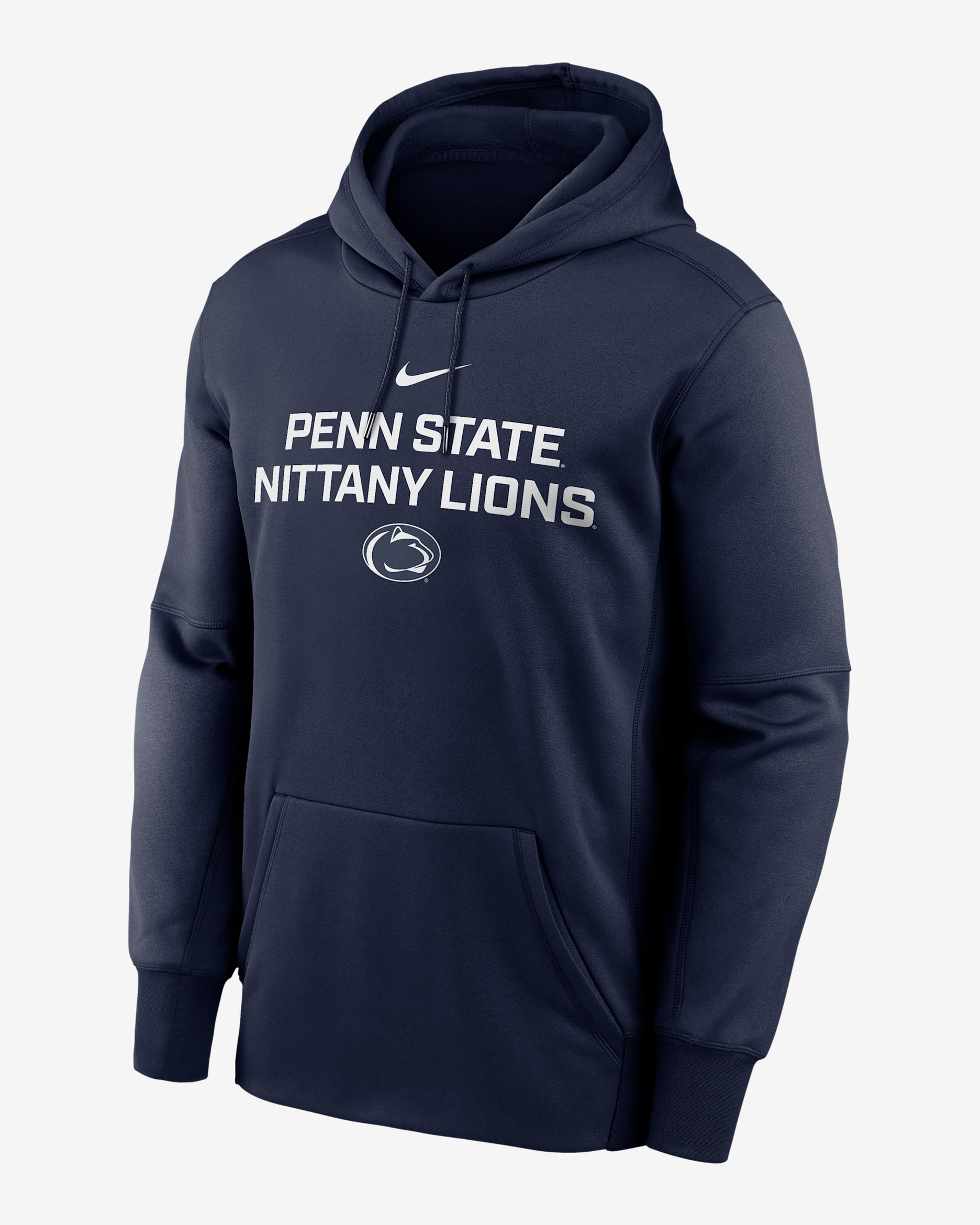 Penn State Team Stacked Men’s Nike Therma College Pullover Hoodie - Navy