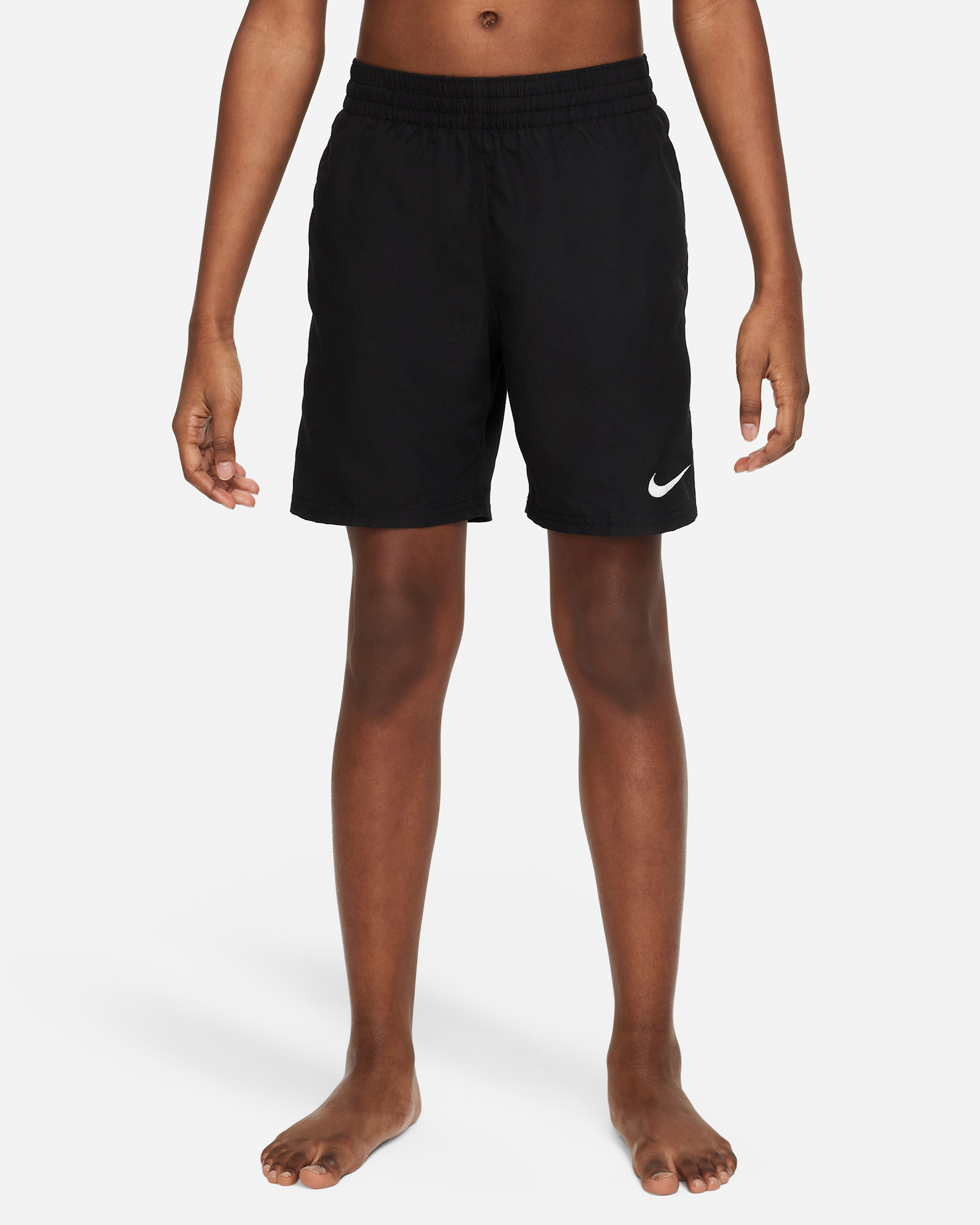 Shorts de playa o alberca con forro de ropa interior de 15 cm para niño talla grande Nike Swim Breaker Essential - Negro/Blanco