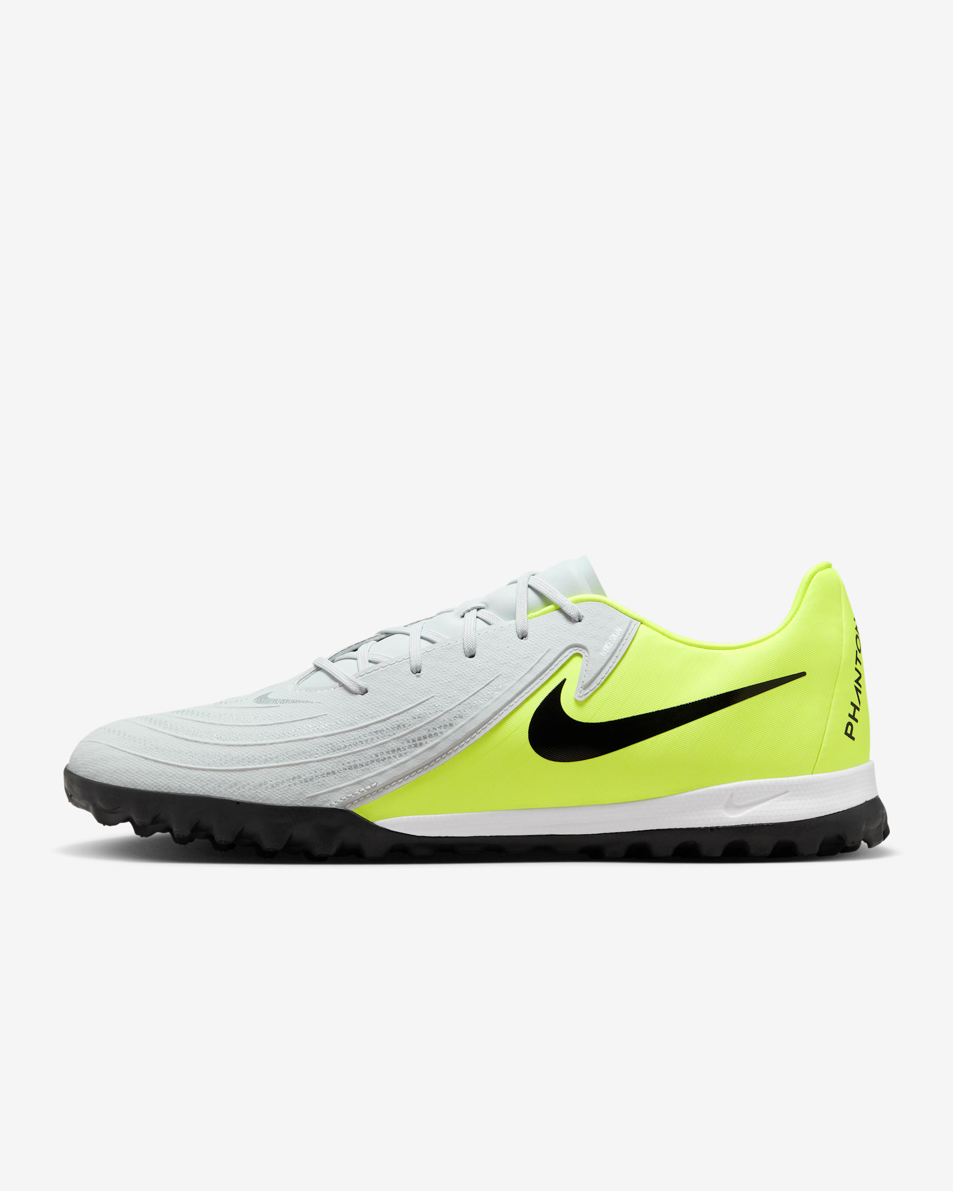 Nike Phantom GX 2 Academy TF Low-Top Fußballschuh - Metallic Silver/Volt/Schwarz