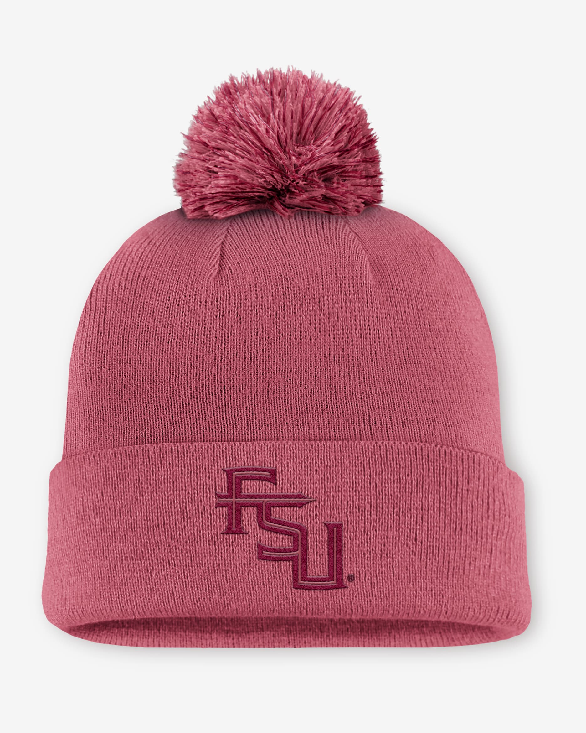 Gorro universitario con dobladillo y pompón Nike para hombre Florida State Primetime Campus Toned - Rosa