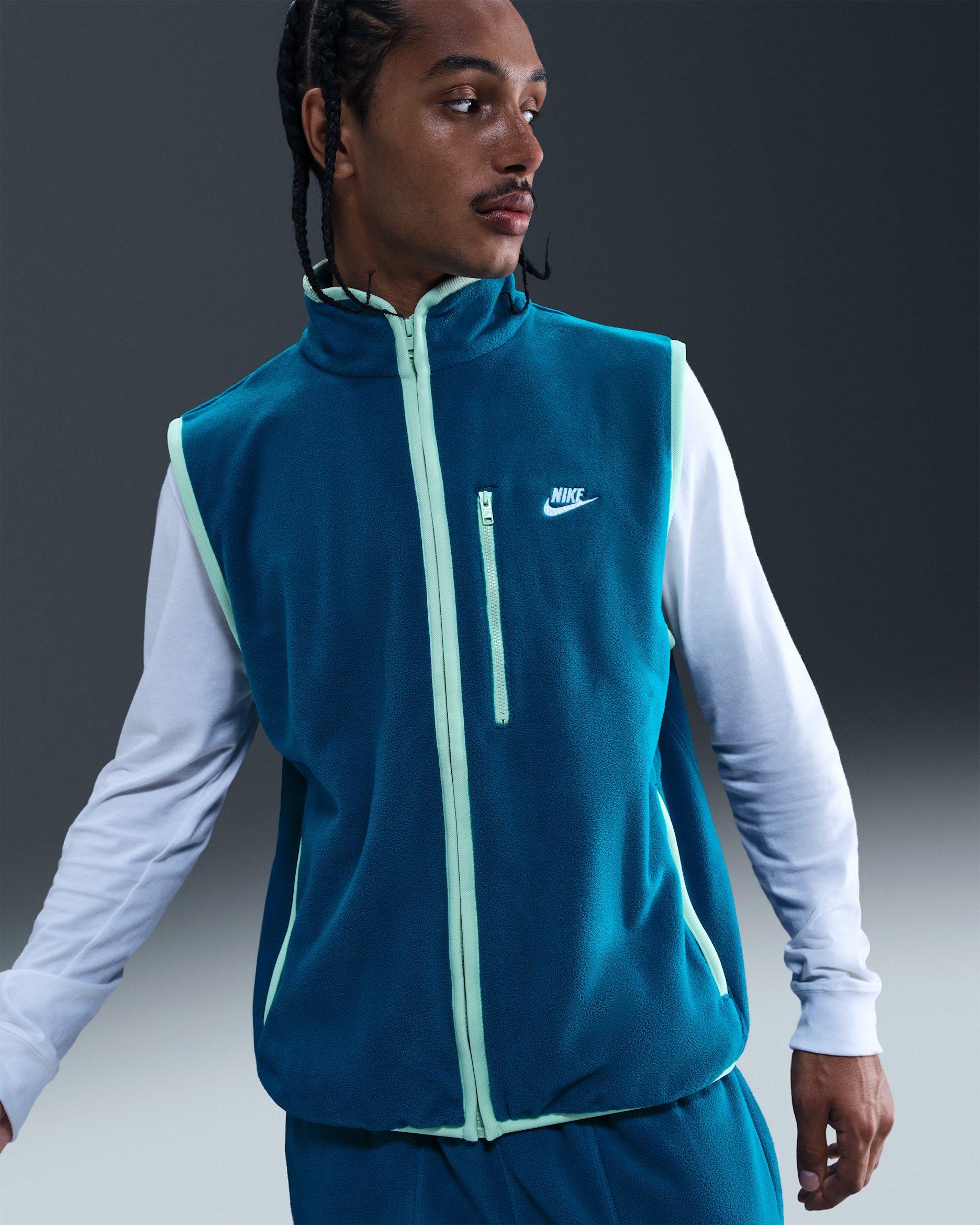 Nike Sportswear Club Men's Winterized Vest - Green Abyss/Mint Foam/White