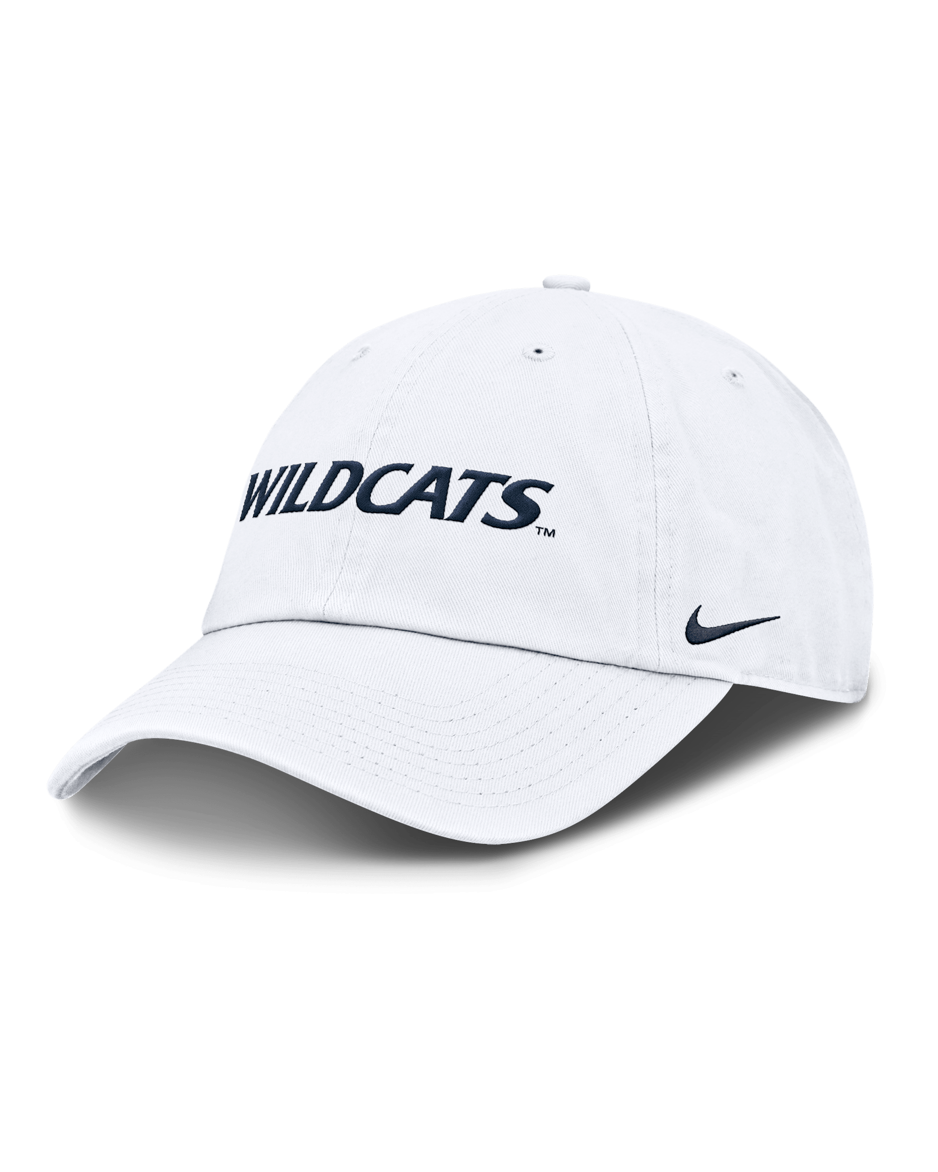 Gorra universitaria Nike ajustable para hombre Arizona Wildcats Core Club Mascot Wordmark - Blanco
