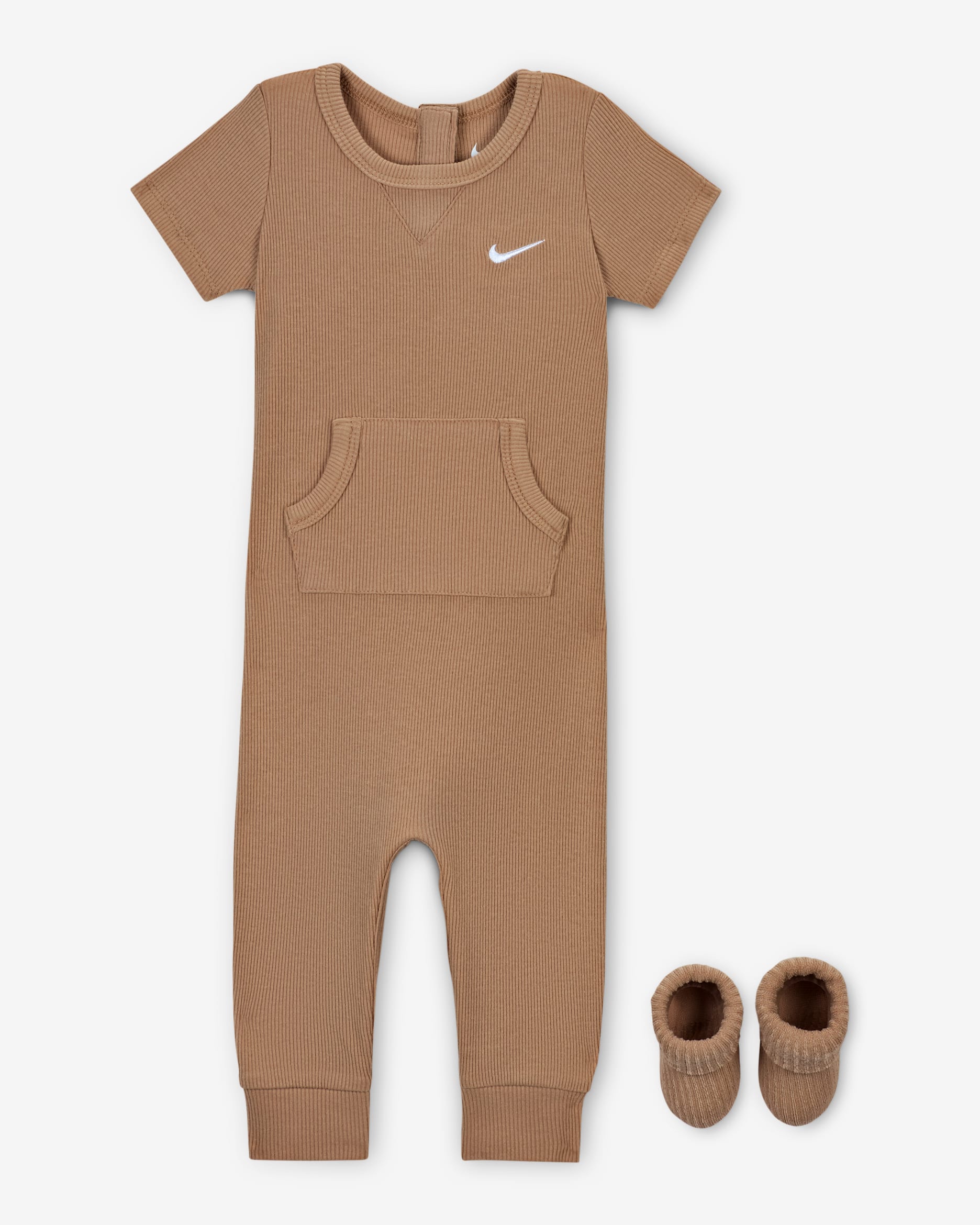 Conjunto de enterito y calcetines de tejido Knit de canalé para bebé Nike - Cáñamo