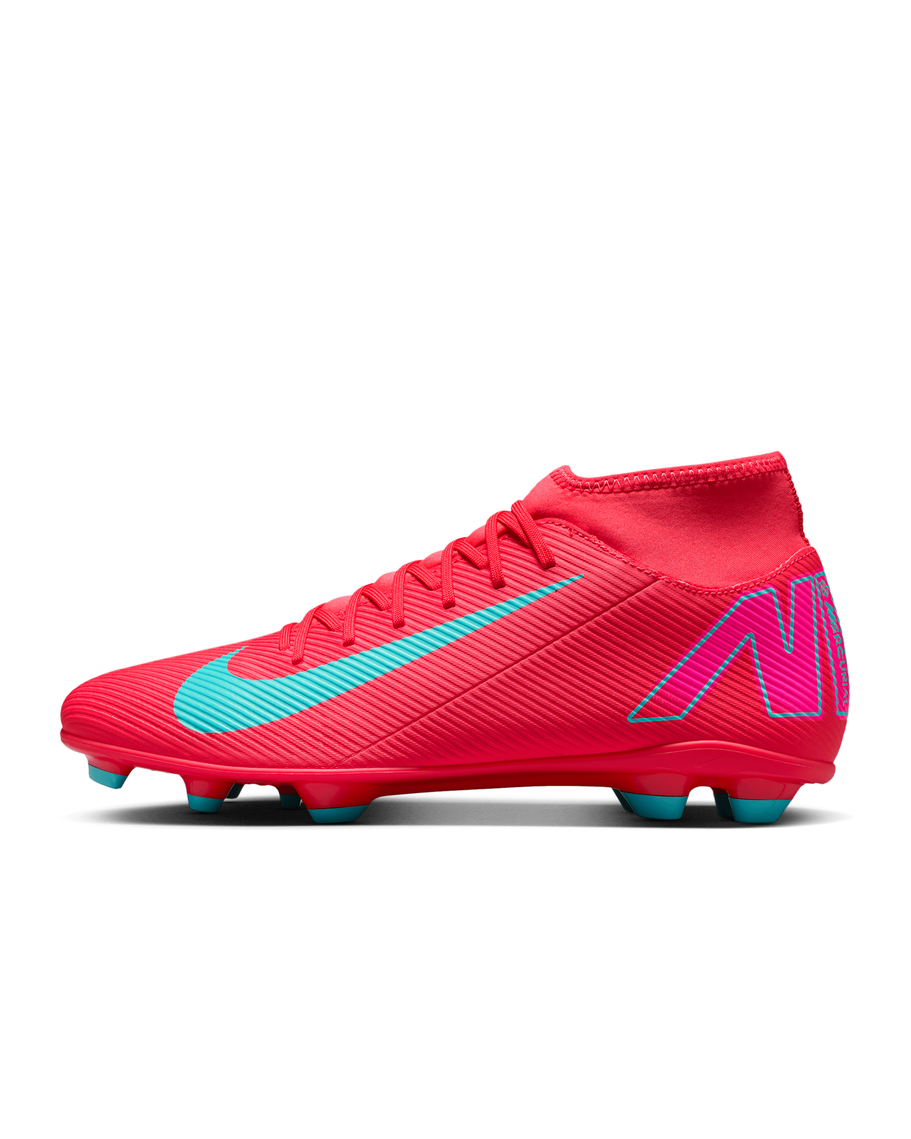 Nike Mercurial Superfly 10 Club Multi-Ground High-Top Football Boot - Ember Glow/Aurora Green