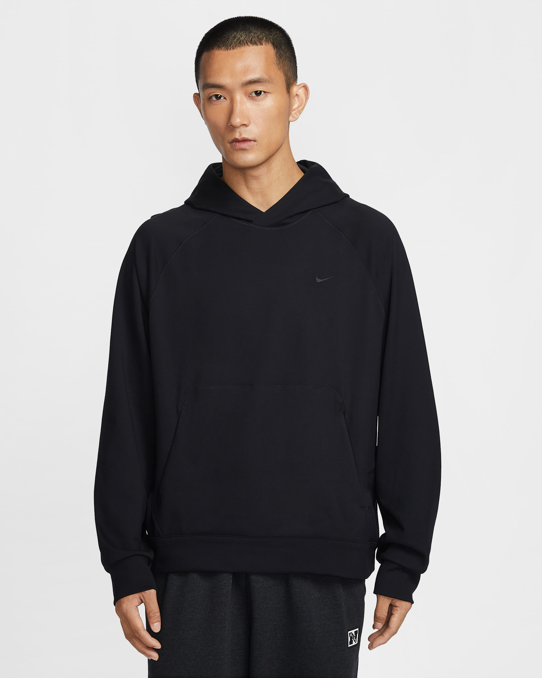 나이키 프라이머리 나노니트 남성 드라이 핏 UV 차단 풀오버 퍼포먼스 후디 - 블랙/블랙