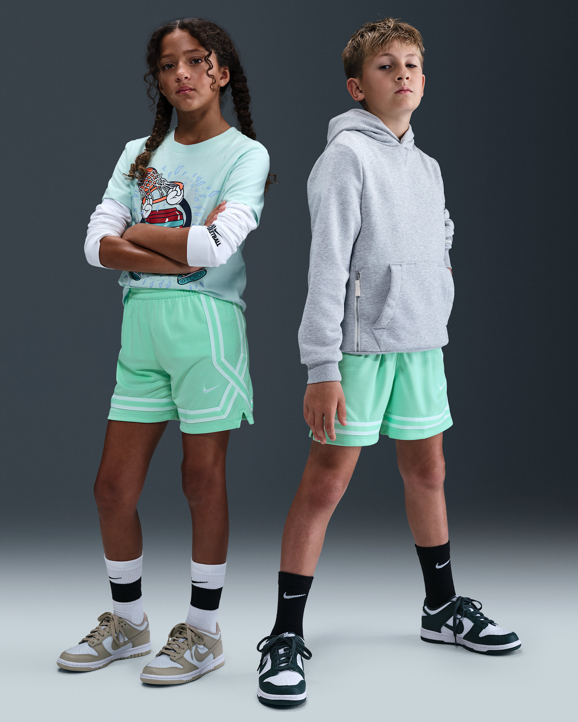 Nike Crossover Big Kids' Dri-FIT 5" Basketball Shorts - Mint Foam/White