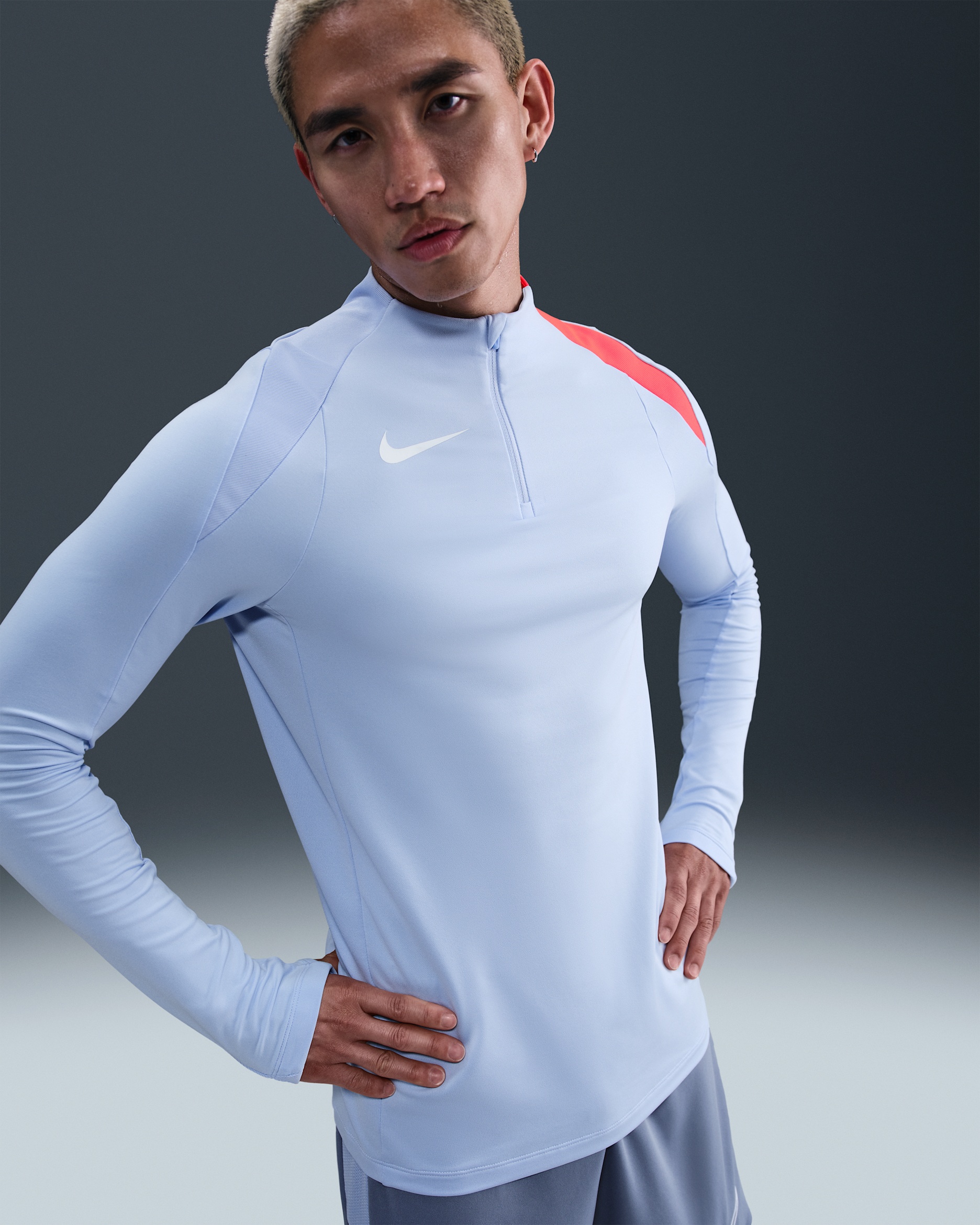 Nike Strike Men's Dri-FIT Football Drill Top - Royal Tint/Royal Tint/Bright Crimson/White