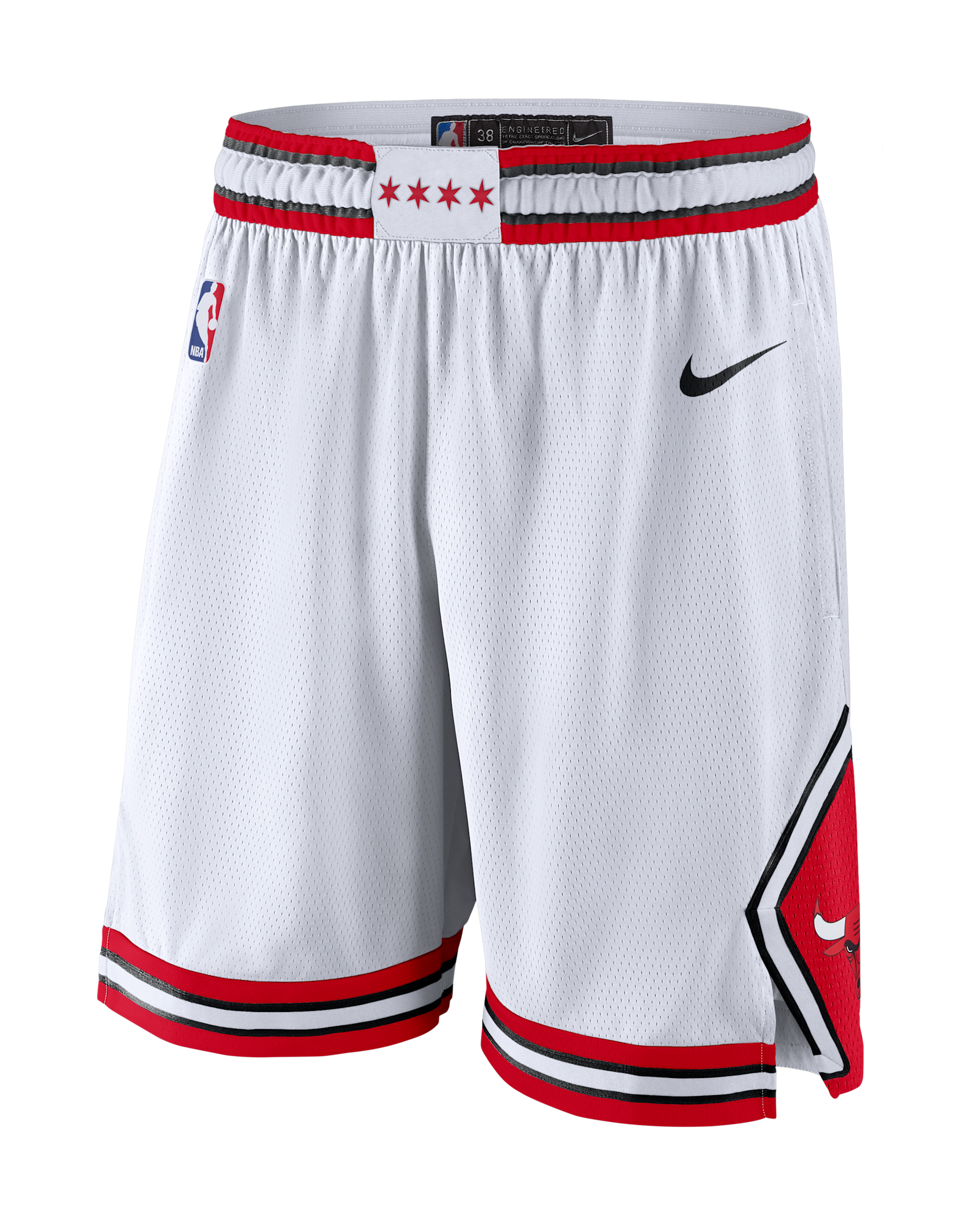 Chicago Bulls Association Edition Men's Nike NBA Swingman Shorts - White/University Red/Black