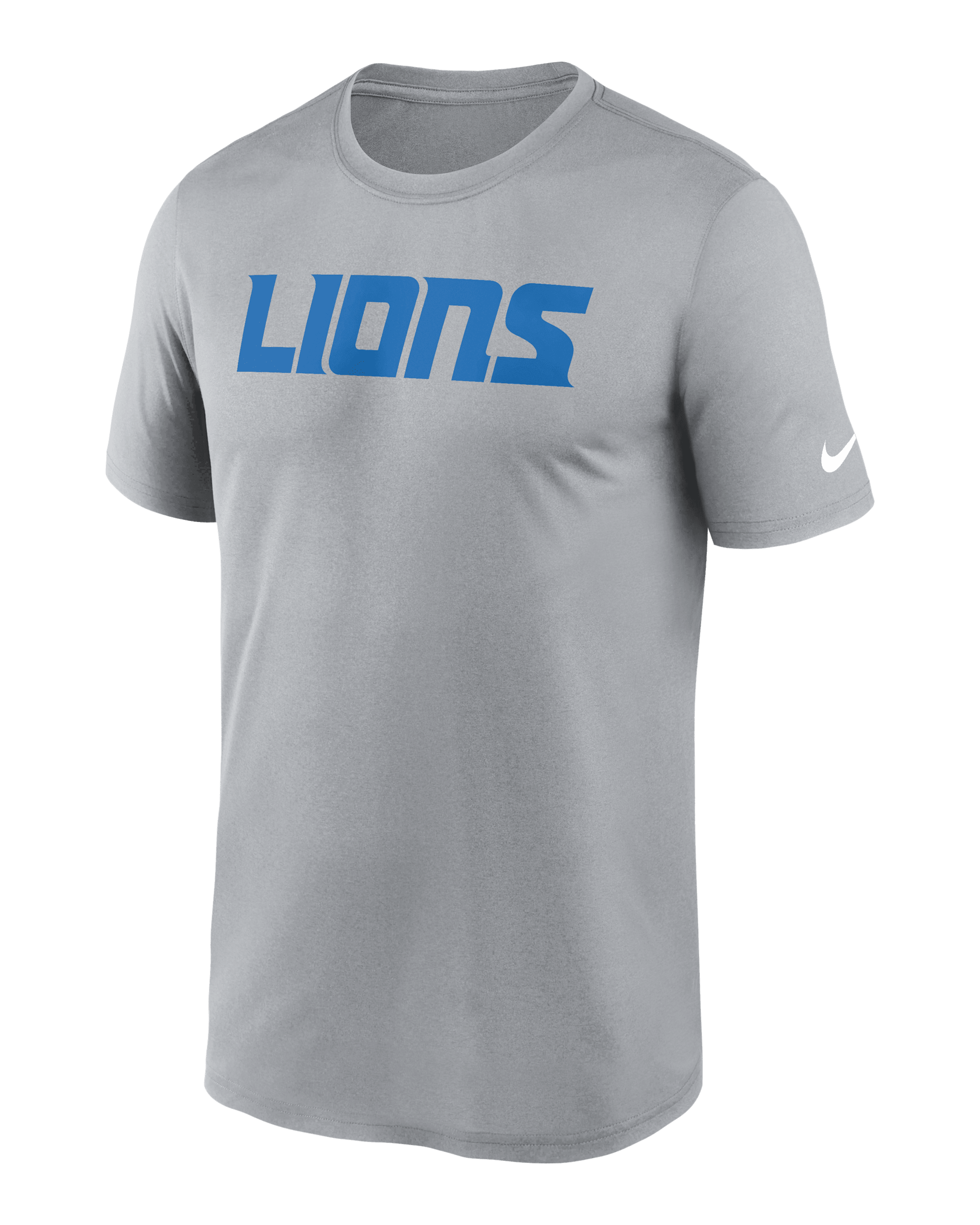 Detroit Lions Primetime Legend Wordmark Men's Nike Dri-FIT NFL T-Shirt - Grey Heather