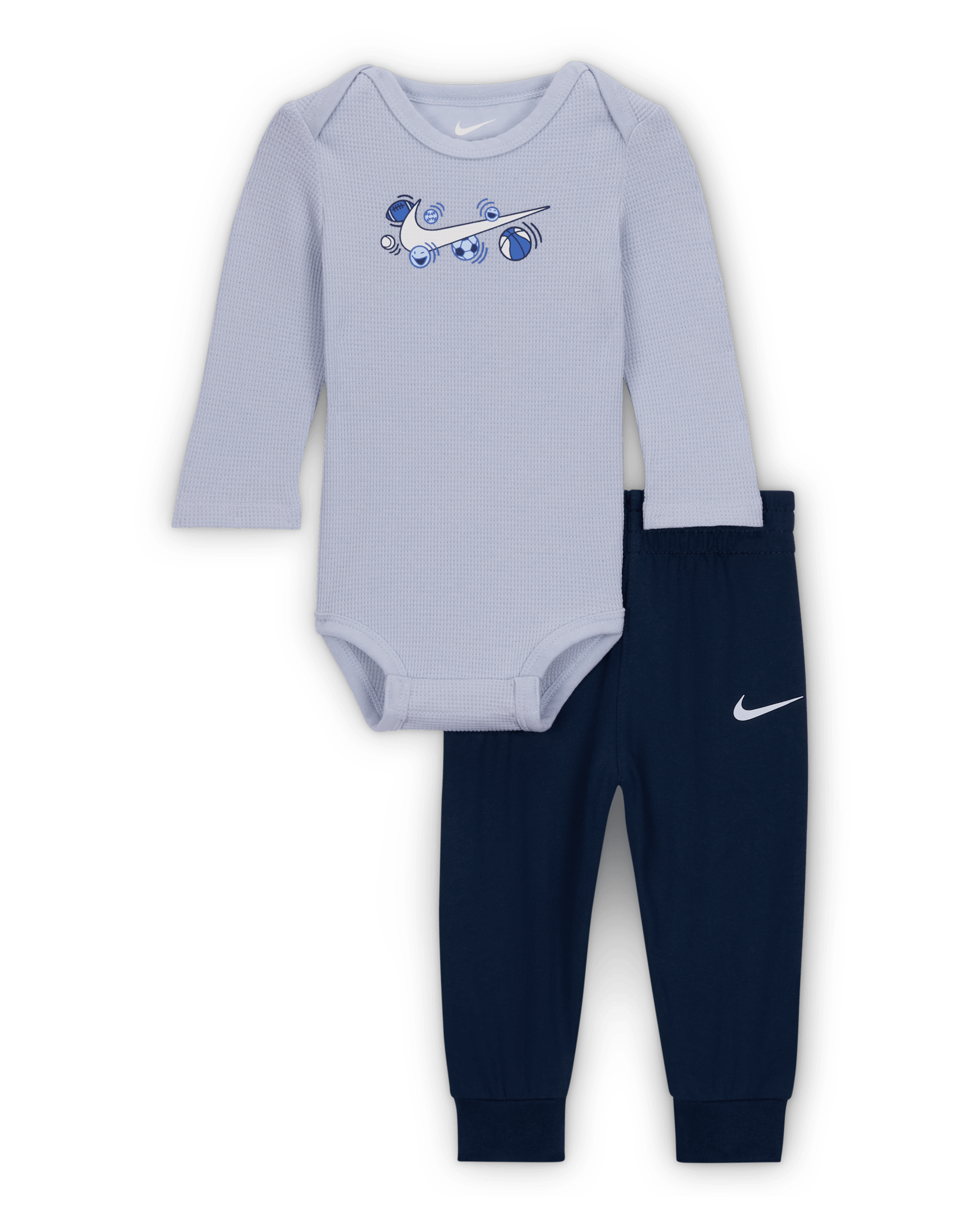 Nike Play For All Baby (0-9M) Long Sleeve Bodysuit and Pants Set - Midnight Navy