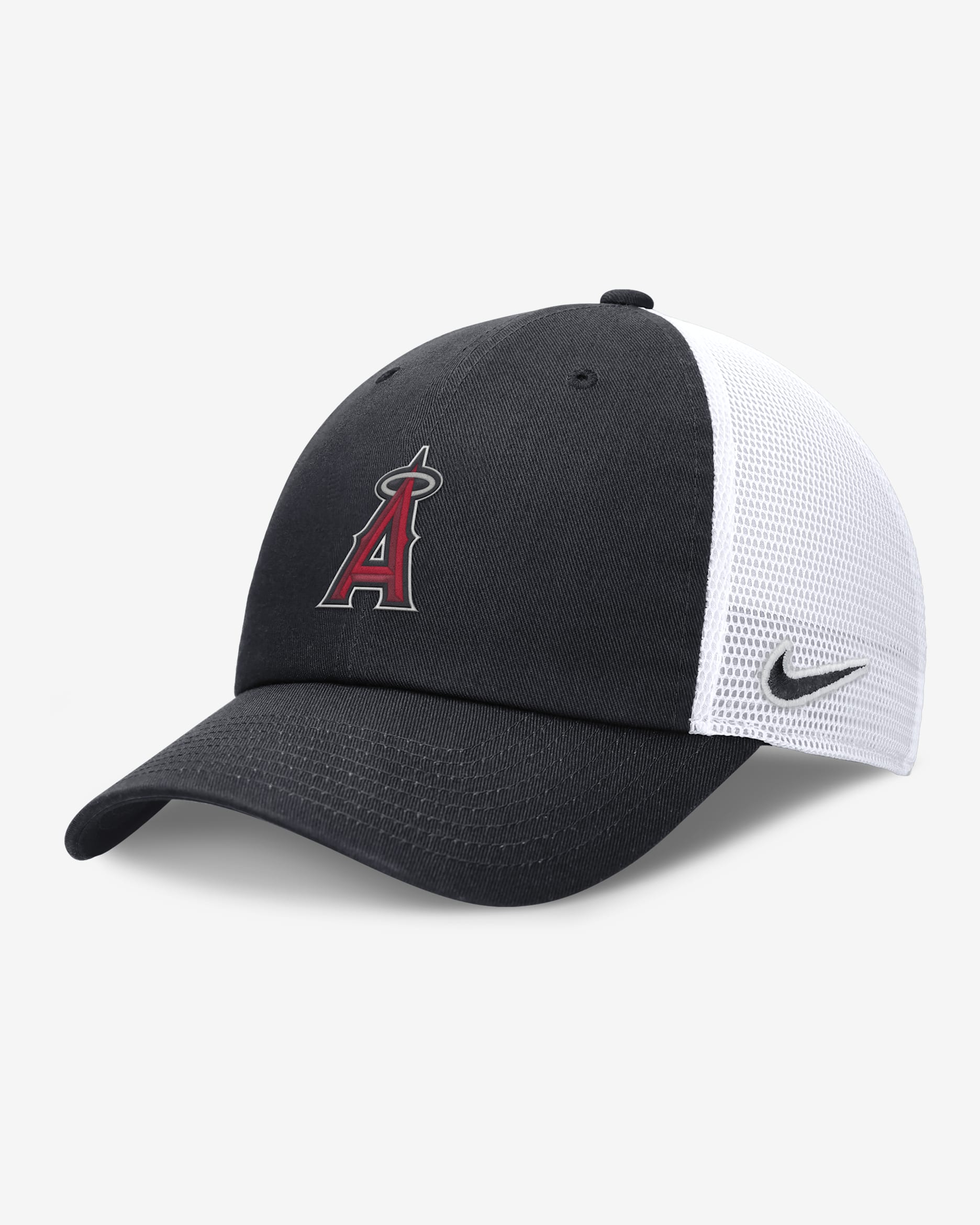 Los Angeles Angels Evergreen Club Men's Nike MLB Trucker Adjustable Hat - Navy