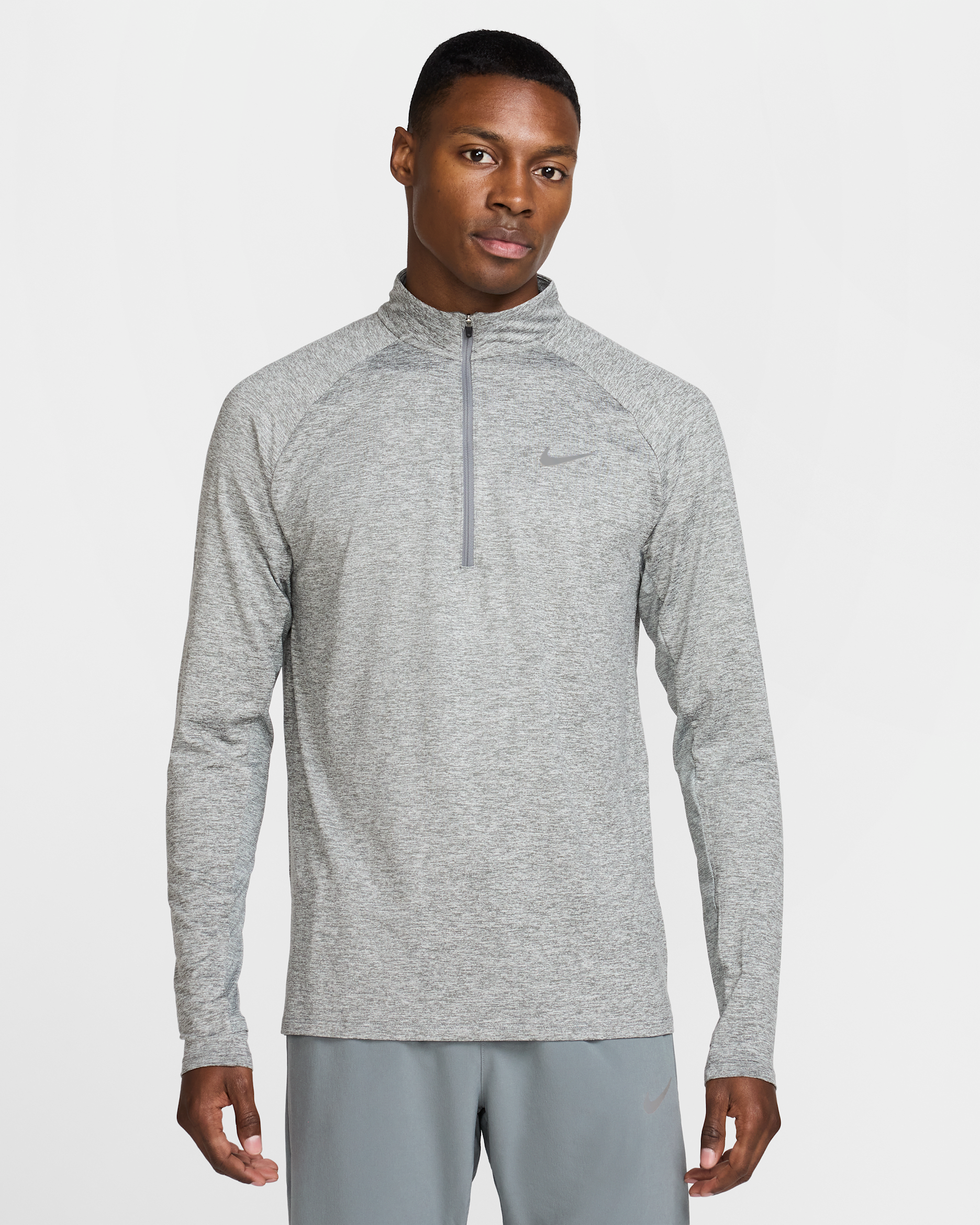 Nike Stride Men's Dri-FIT 1/4-Zip Running Top - Smoke Grey/Heather