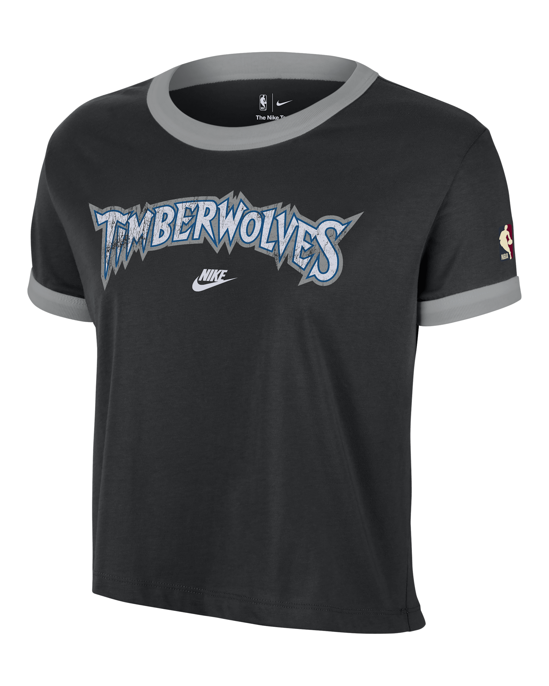 Playera Nike de la NBA para mujer Minnesota Timberwolves Essential Hardwood Classics - Negro