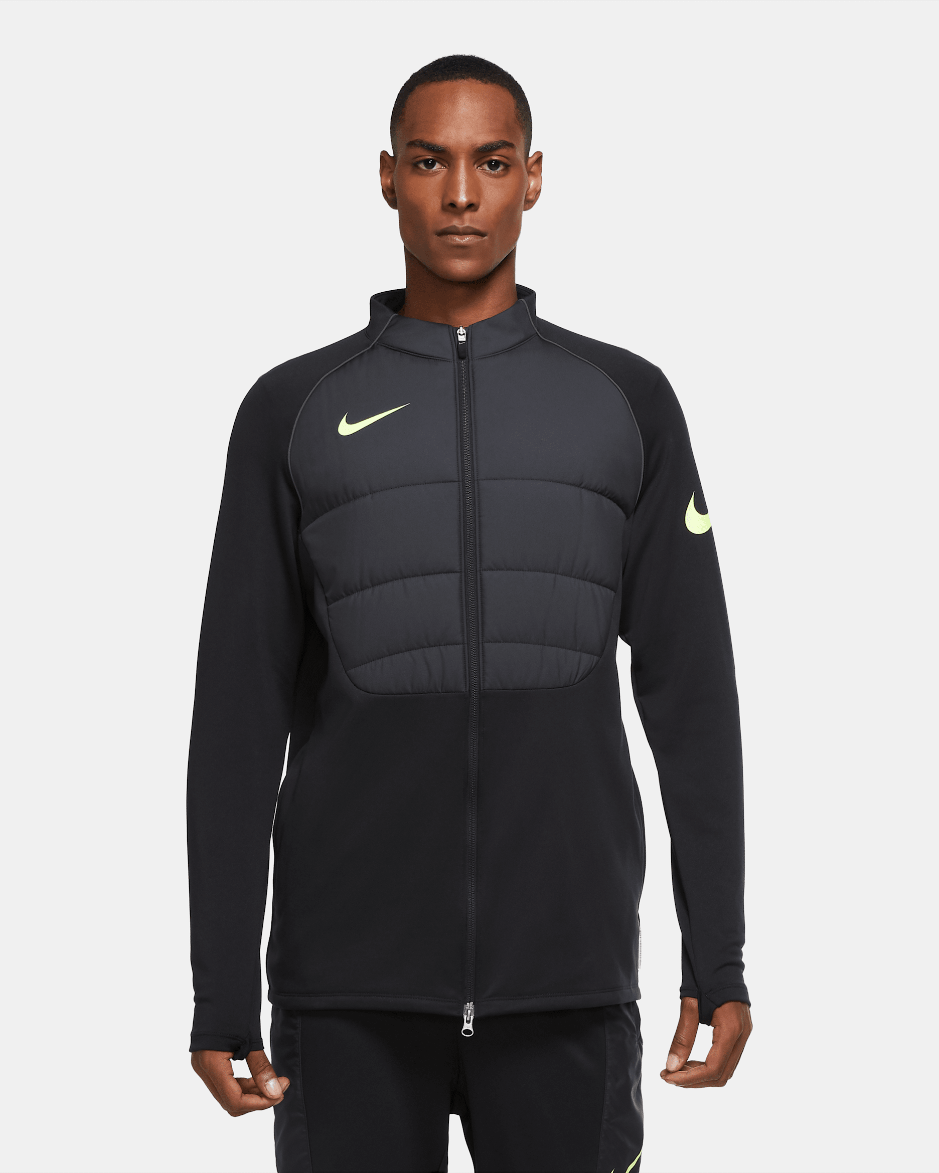 Veste d'entraînement de football Nike Therma Strike Winter Warrior pour Homme - Noir/Noir/Volt