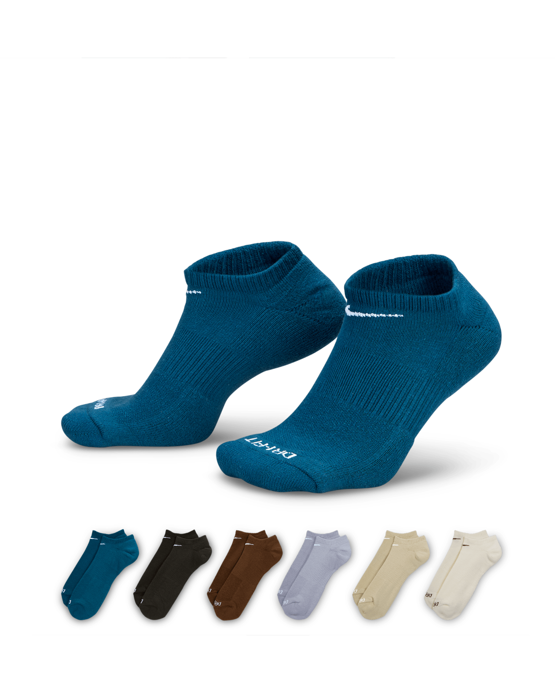 Calcetines invisibles de entrenamiento Nike Everyday Plus Cushioned (6 pares) - Multicolor