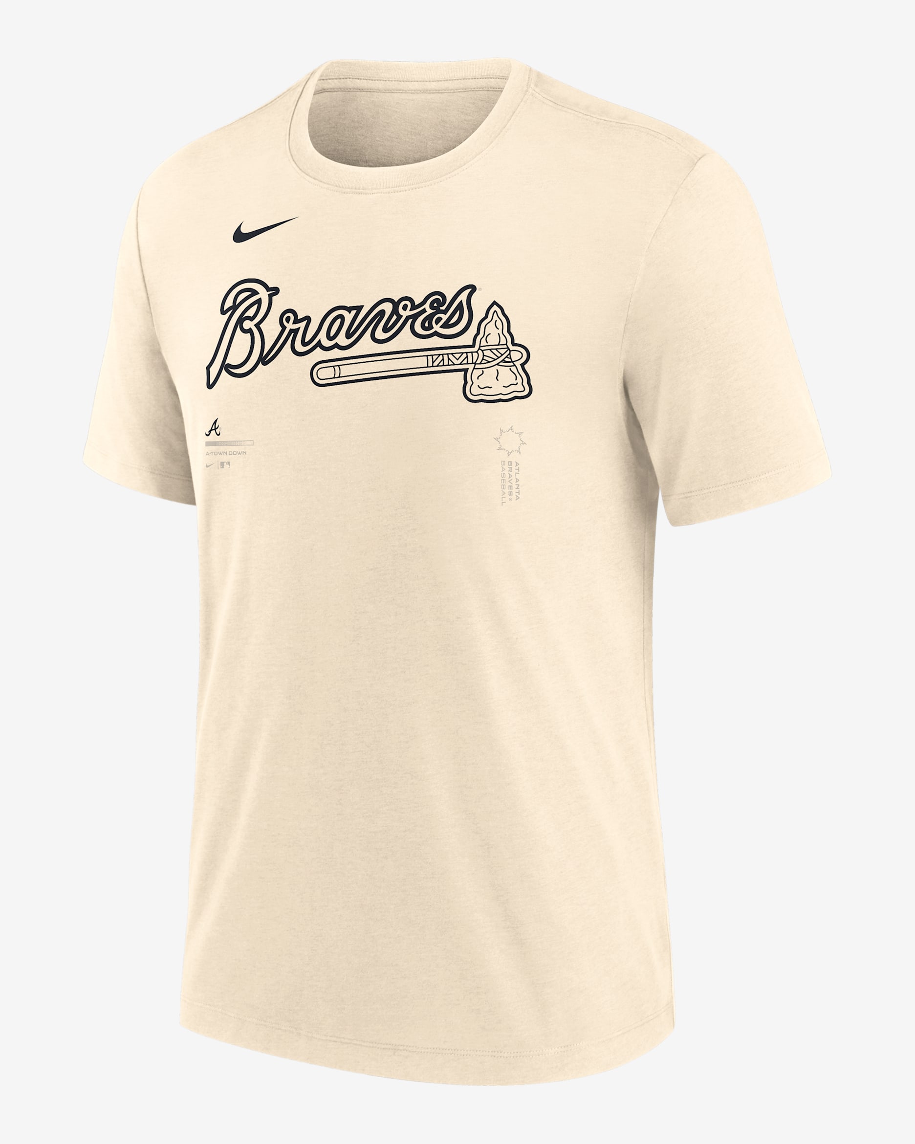 Atlanta Braves Wordmark Men's Nike MLB T-Shirt - Natural