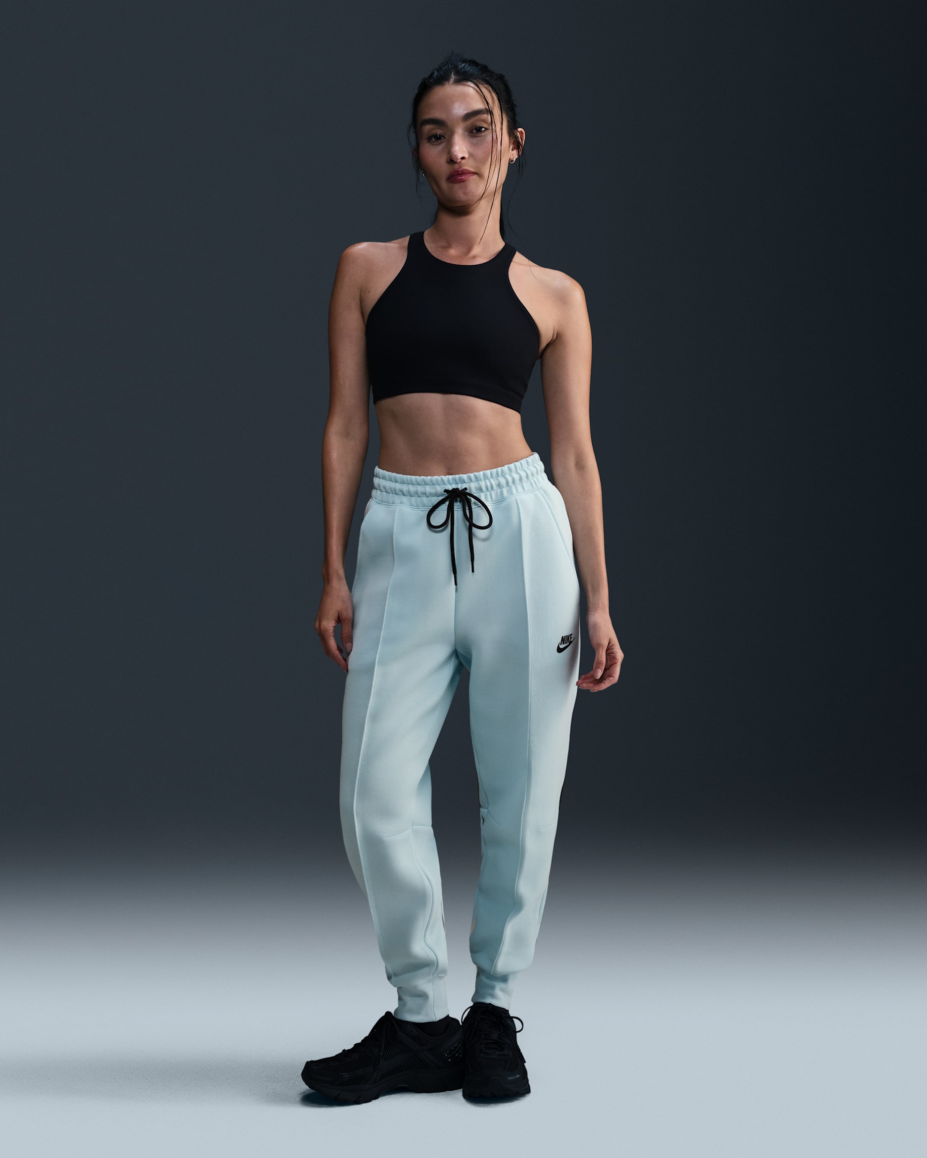 Nike Sportswear Tech Fleece Women's Mid-Rise Joggers - Glacier Blue/Black