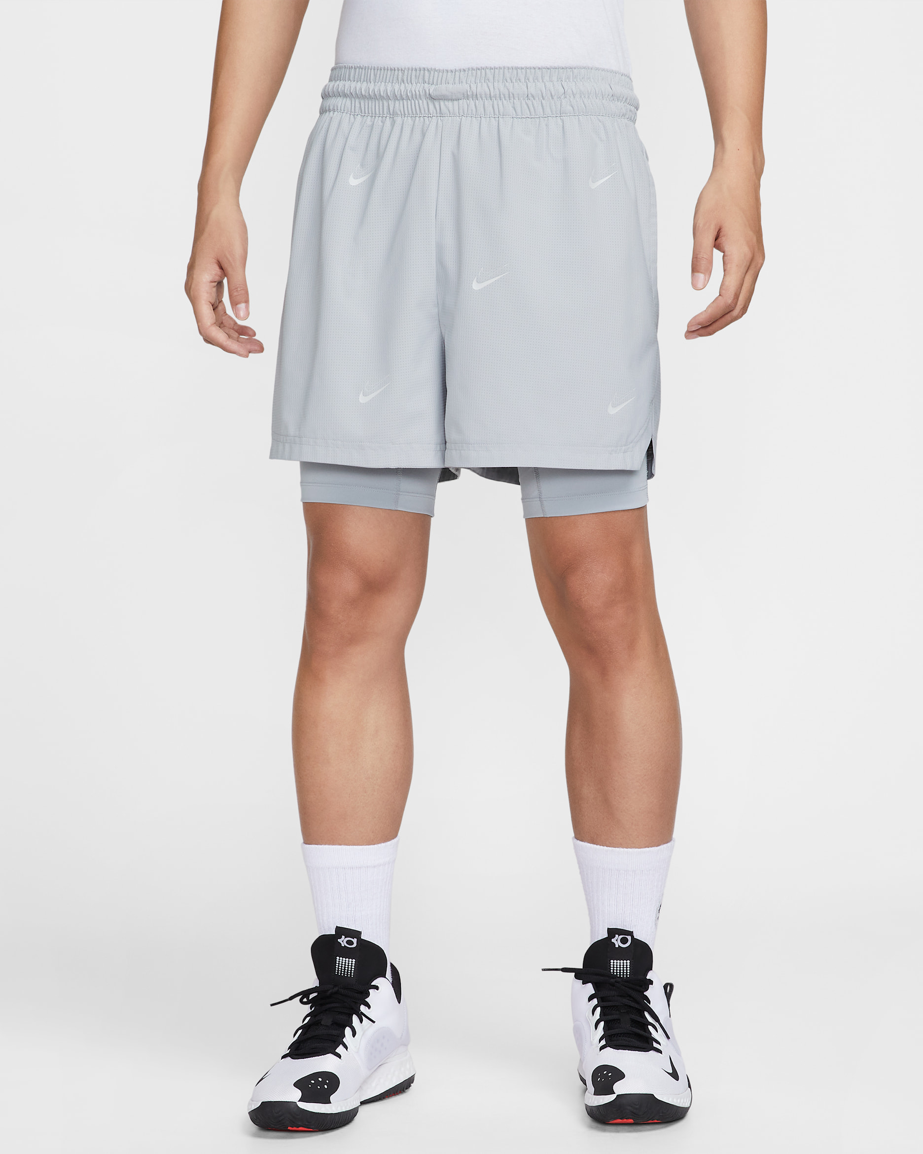 KD DNA Men's 2-in-1 4" Basketball Shorts - Wolf Grey/Photon Dust
