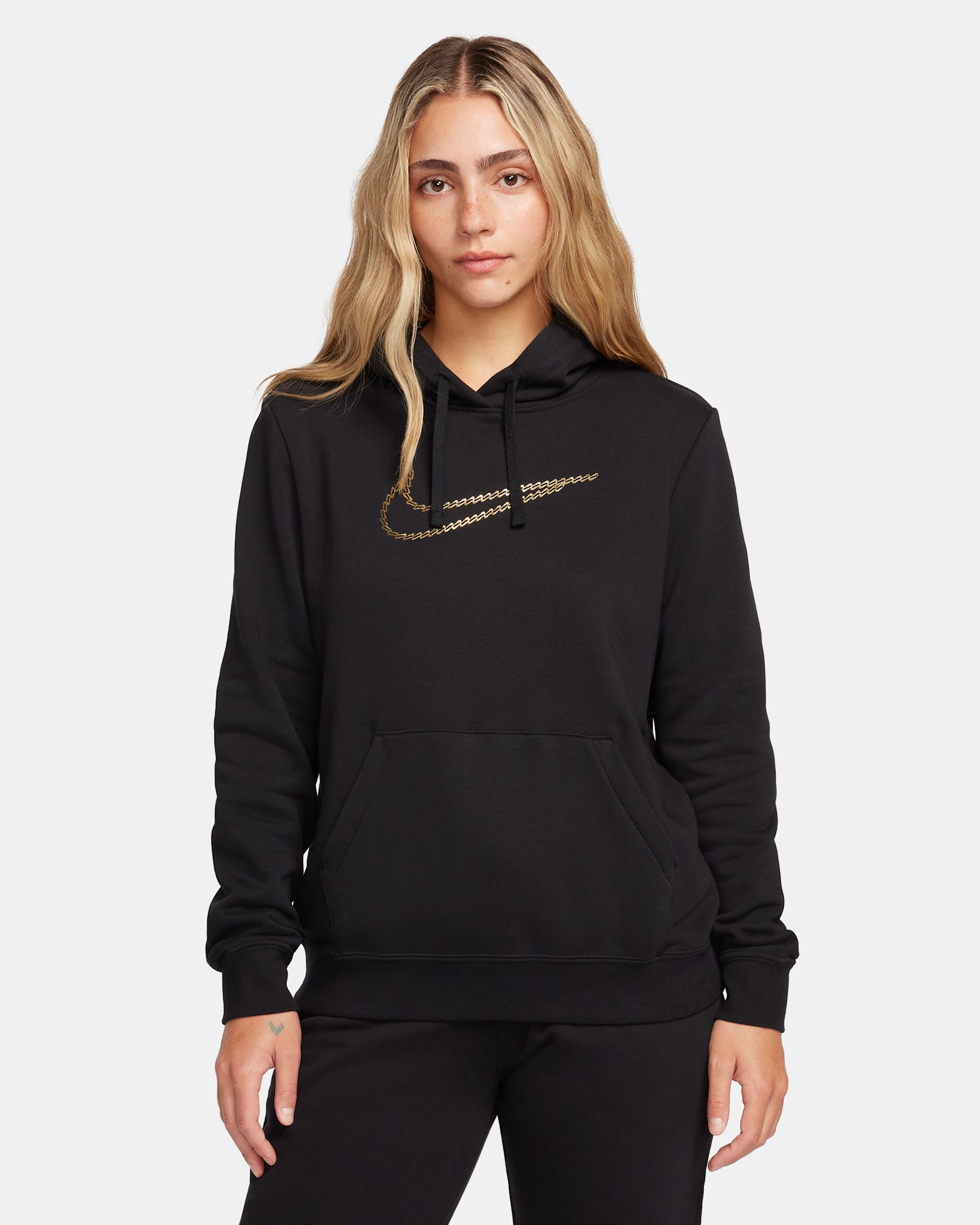 Nike Sportswear Club Fleece Premium Essential Women's Shine Pullover Hoodie - Black