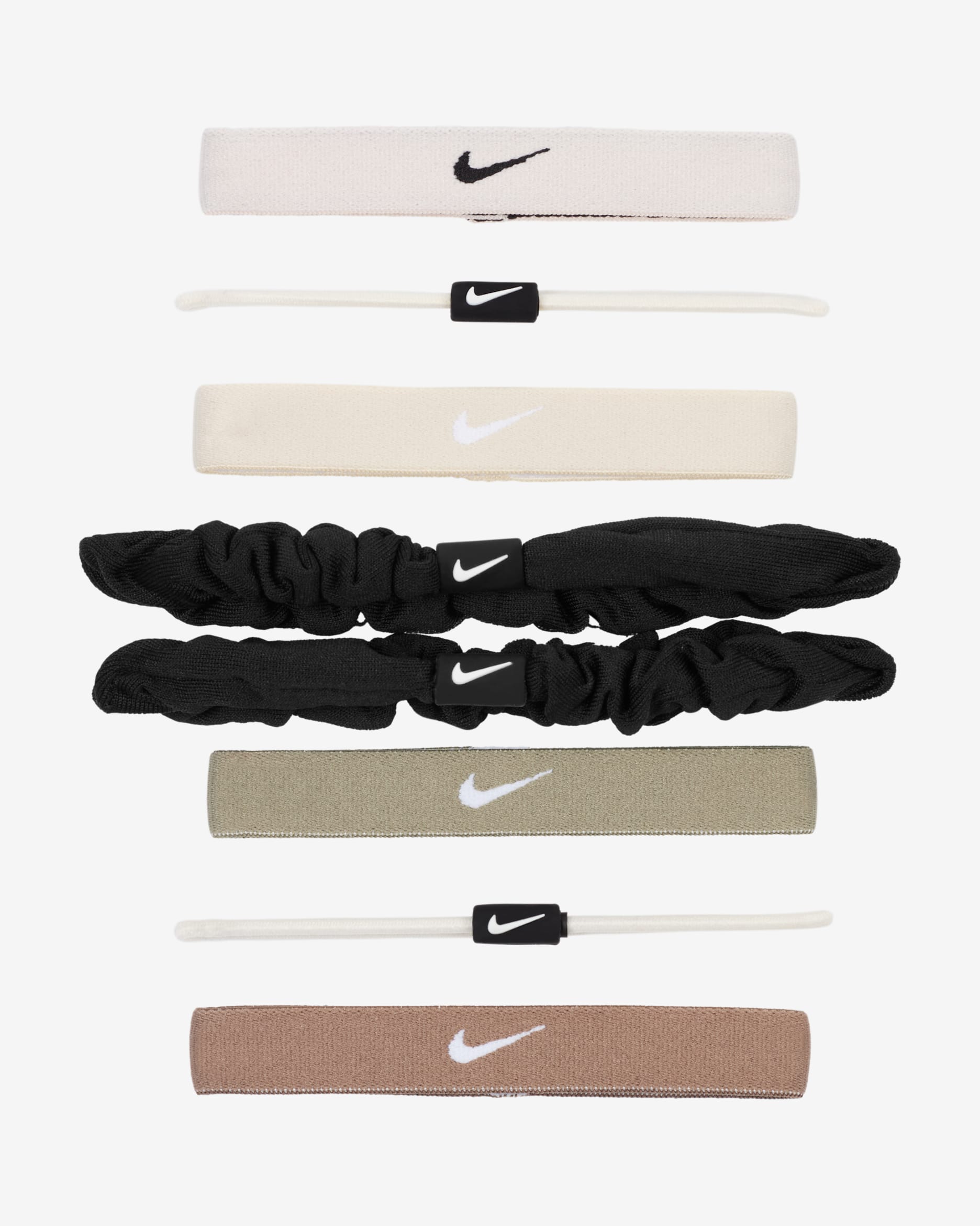 Blandede Nike Flex Classic-hårbånd (pakke med 8 stk.) - Light Soft Pink/hvid/sort