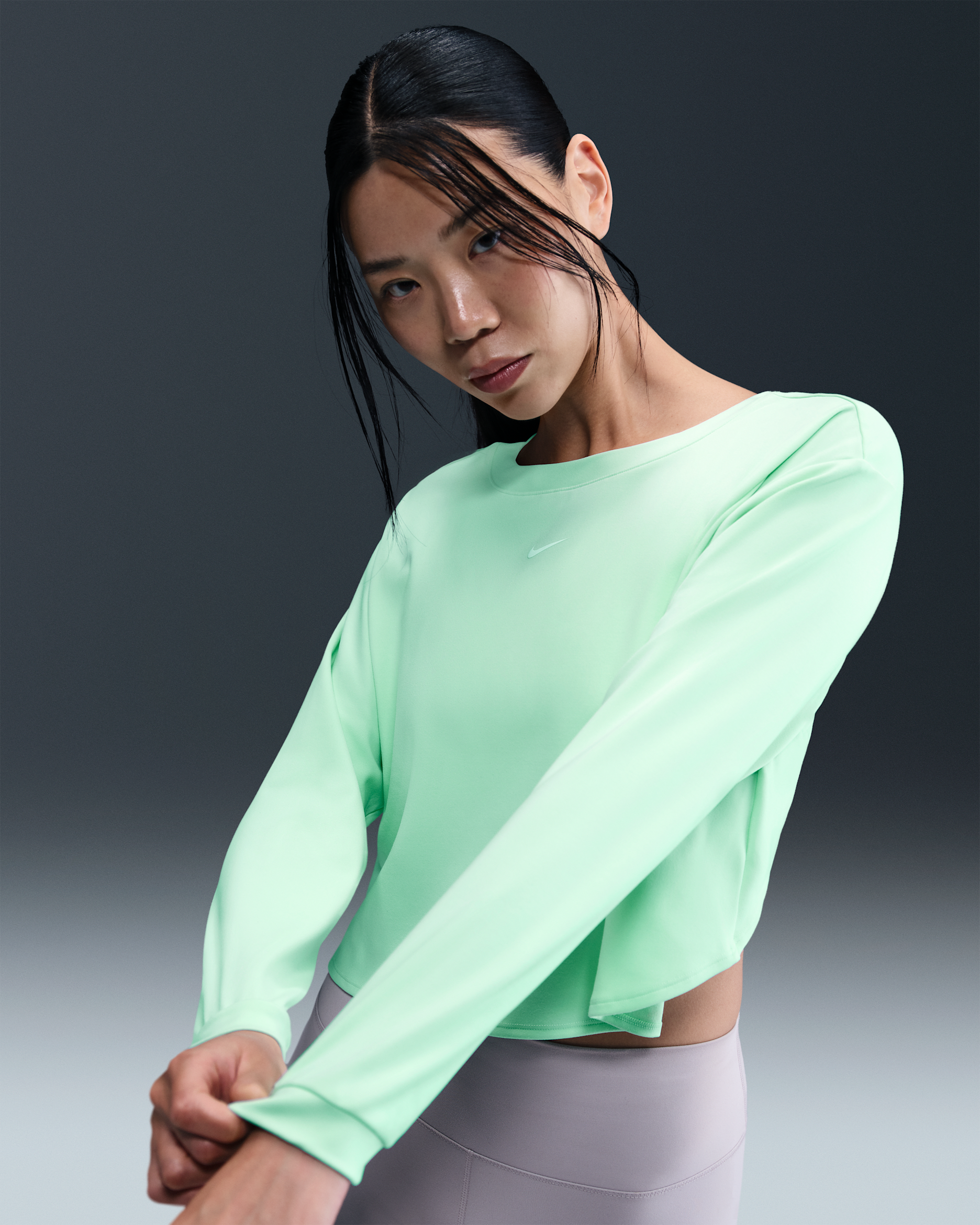 Nike One Women's Dri-FIT Mid Layer - Mint Foam/White