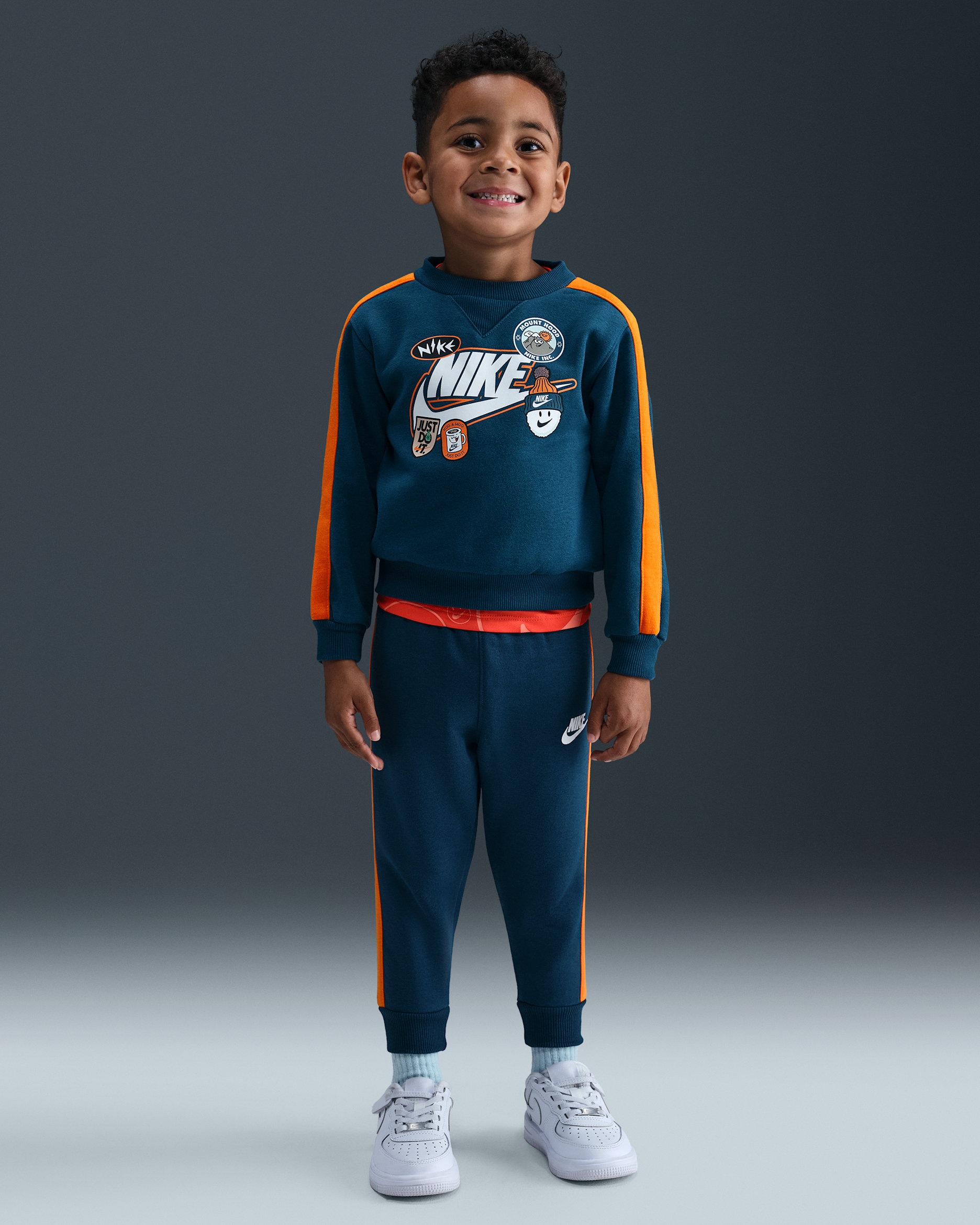 Conjunto de pants de 2 piezas de tejido Fleece infantil Nike - Azul fuerza
