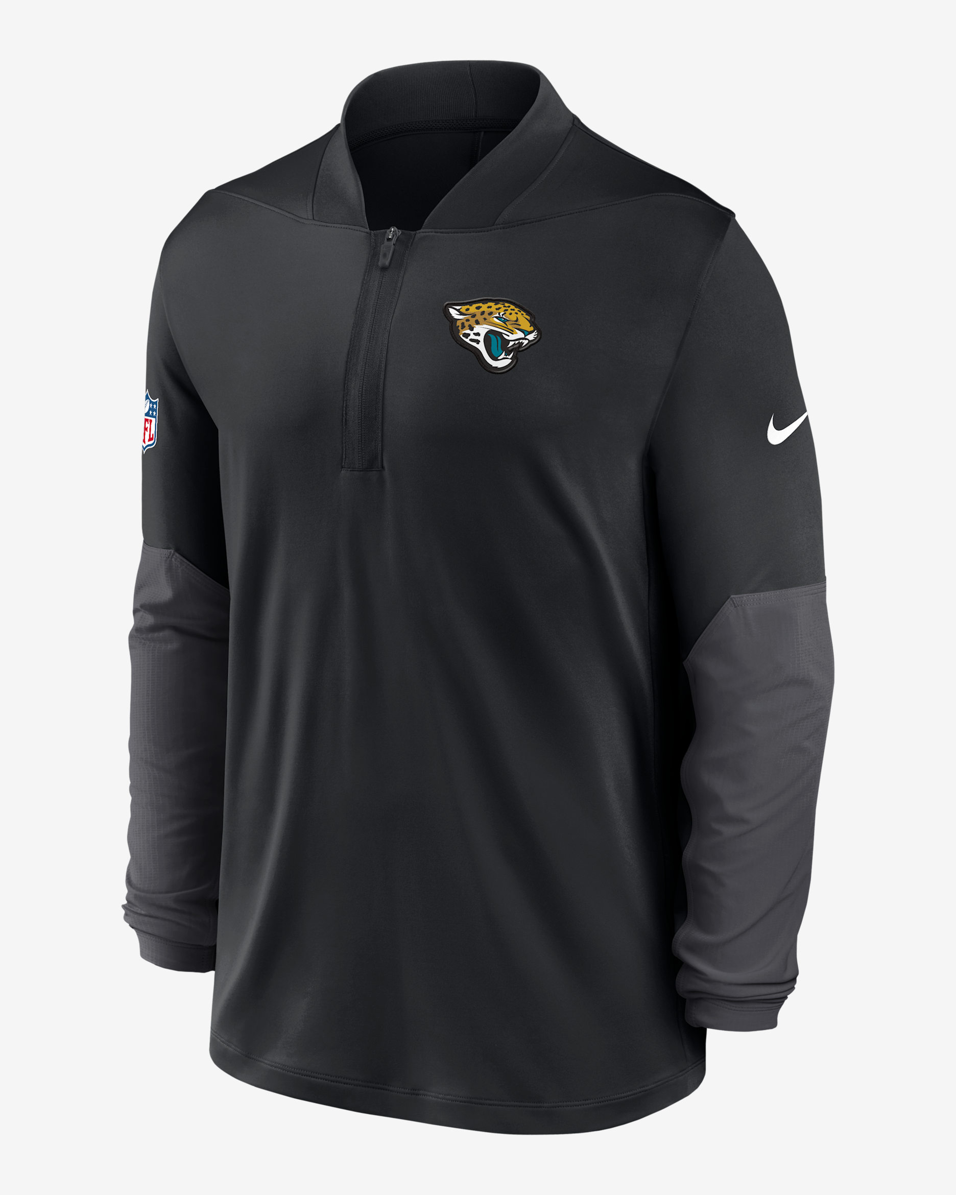 Jacksonville Jaguars Feel The Pressure Men's Nike Dri-FIT NFL 1/2-Zip Top - Black
